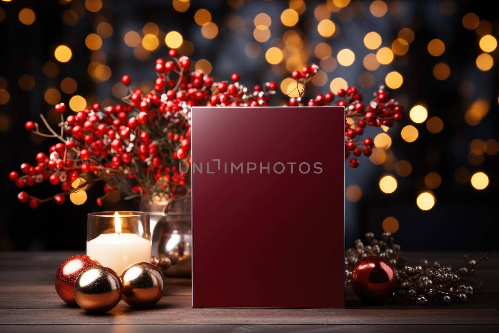 Christmas greeting card. Christmas or new year Background. Generative AI.