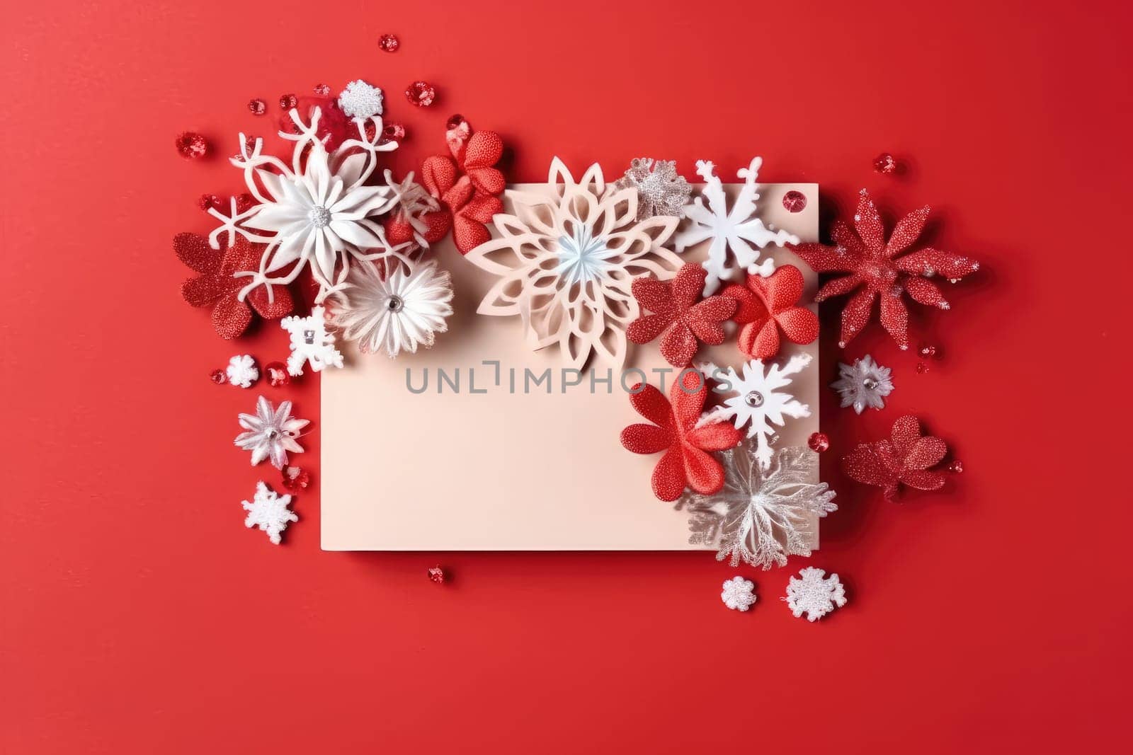 Christmas greeting card. Christmas or new year Background. Generative AI.