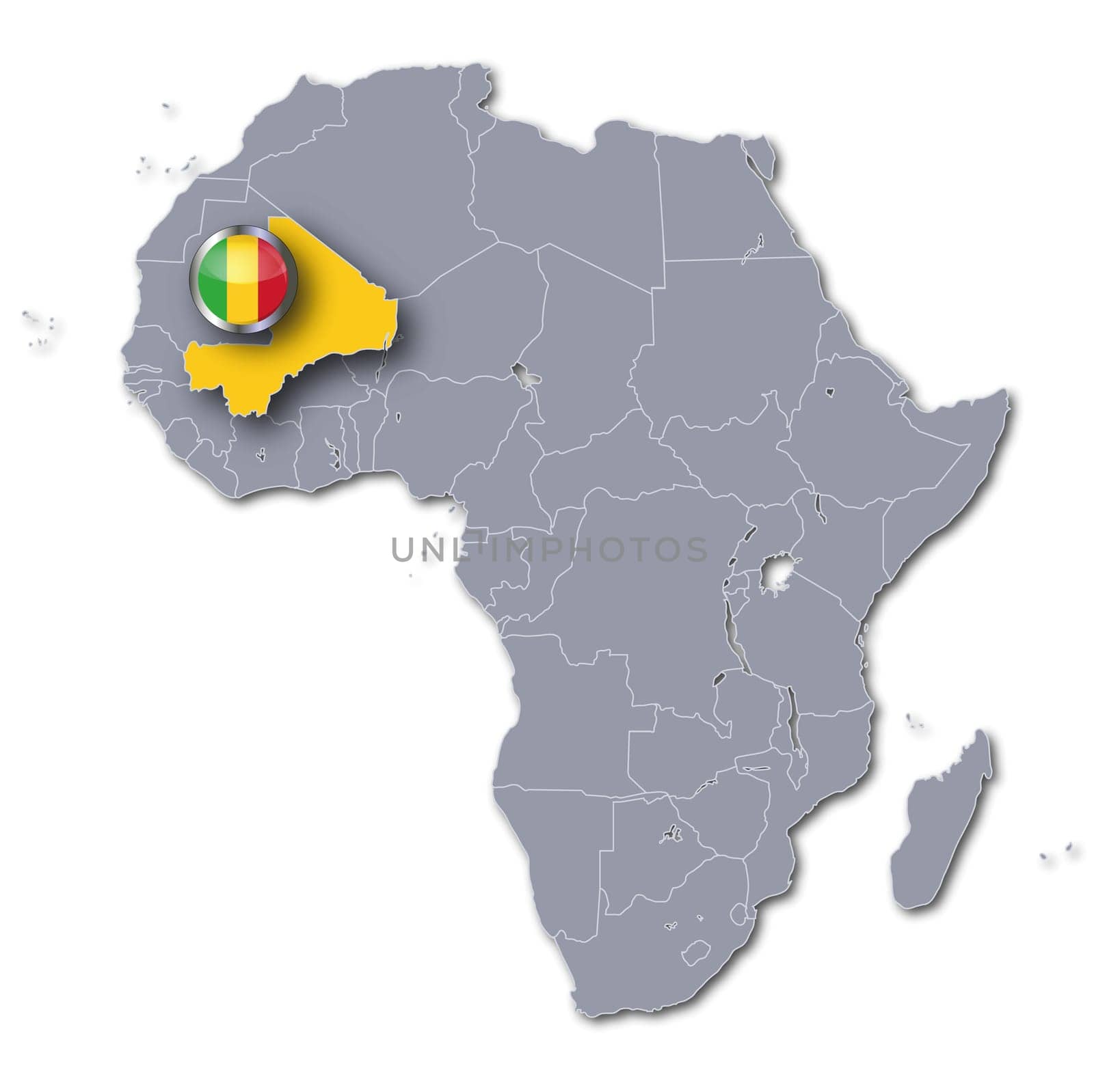 Map of Africa Mali
