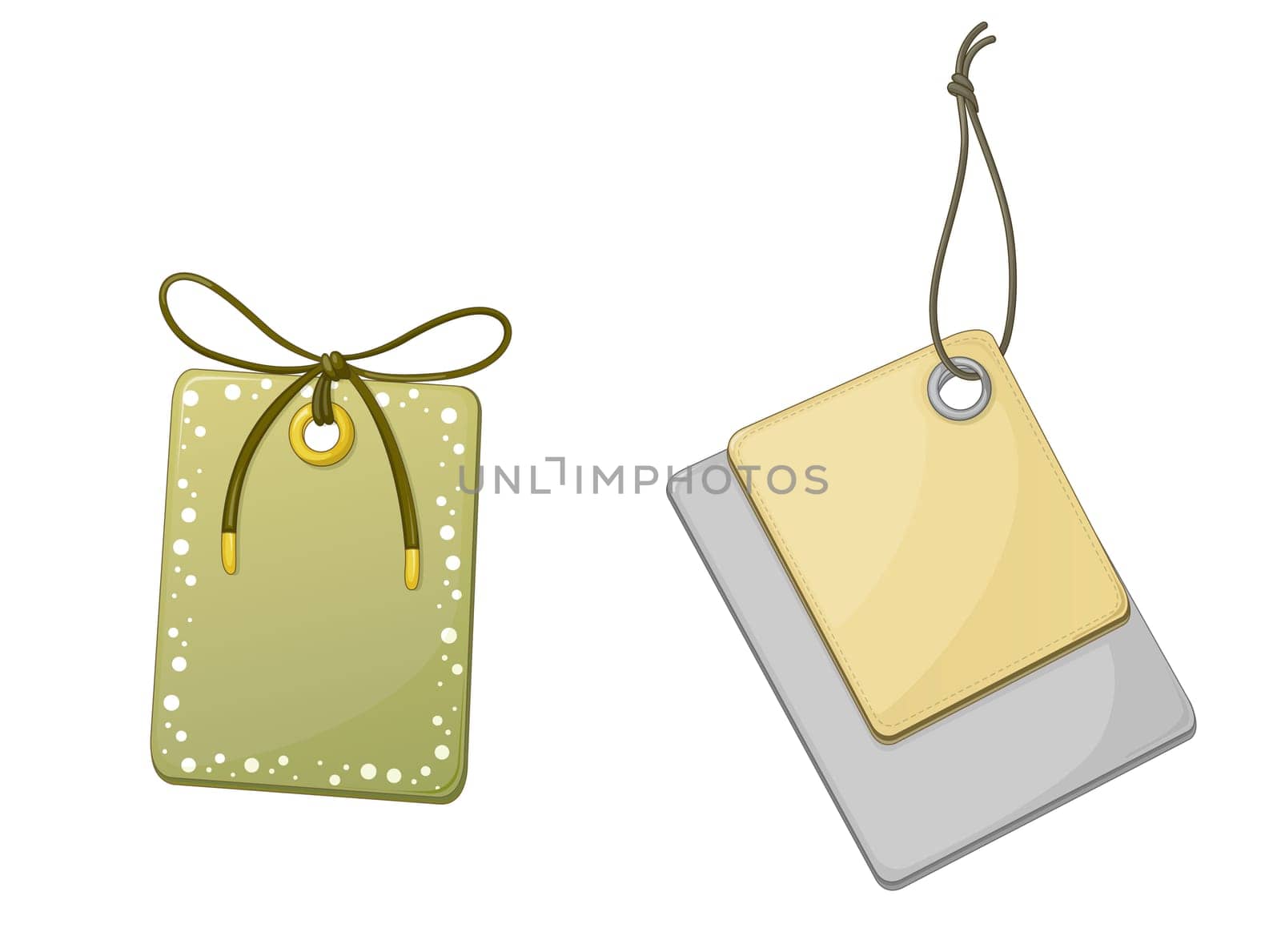 Illustration of price tags on white