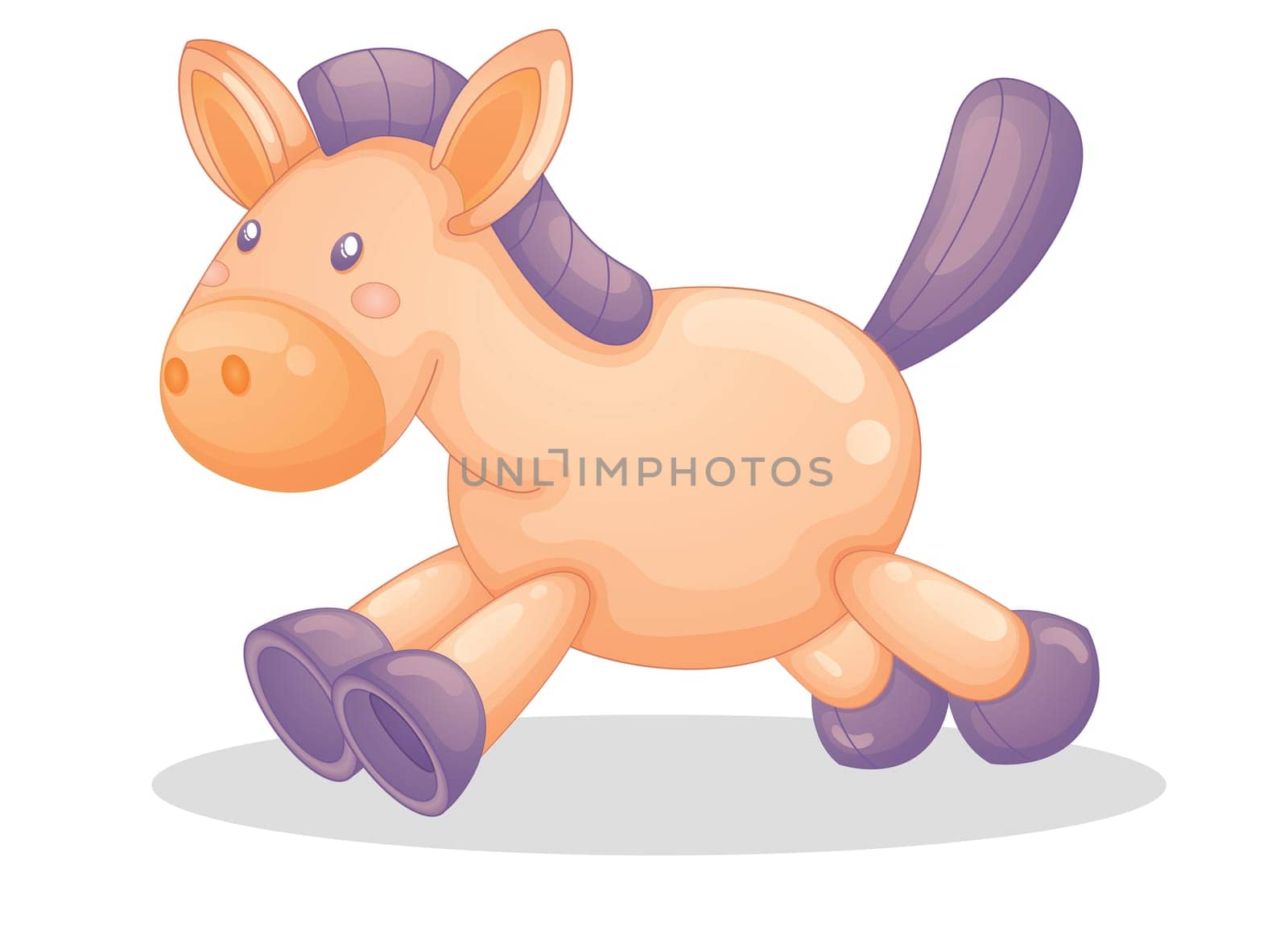 Cartoon toy horse on white