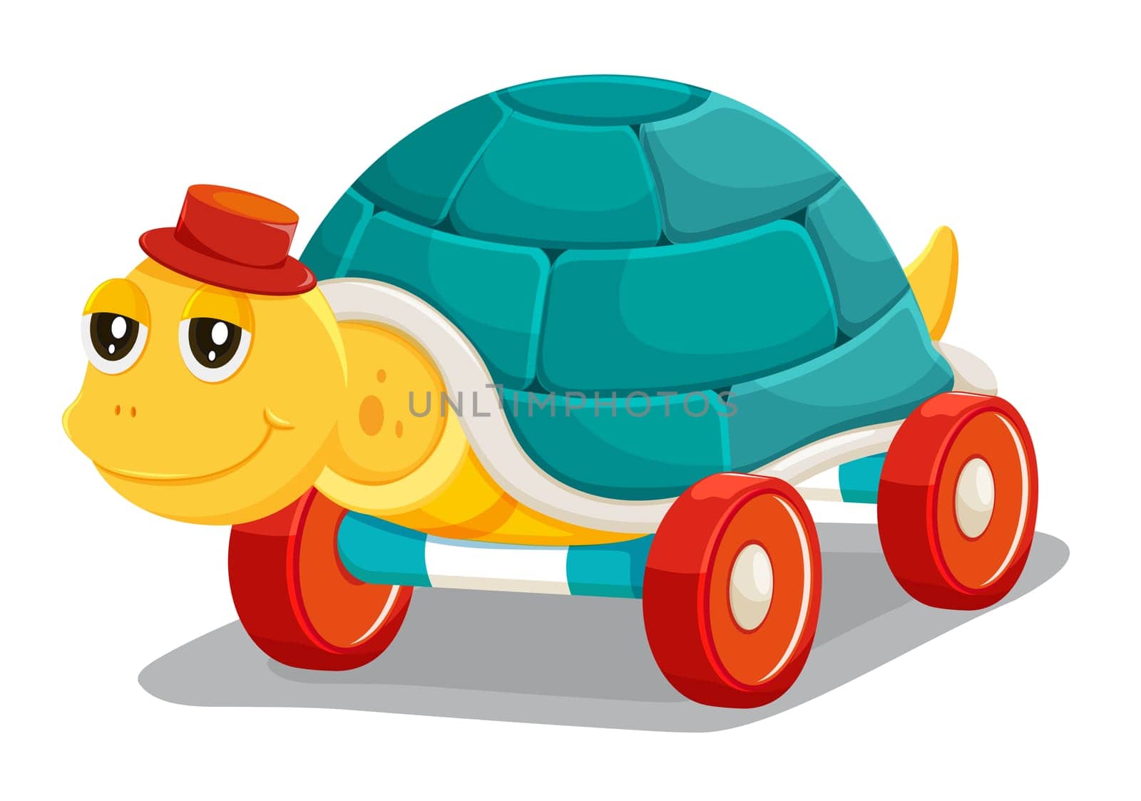 illustration of toy tortoise on a white background
