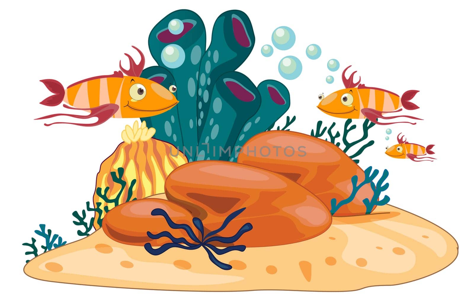 coral reef scene illustration
