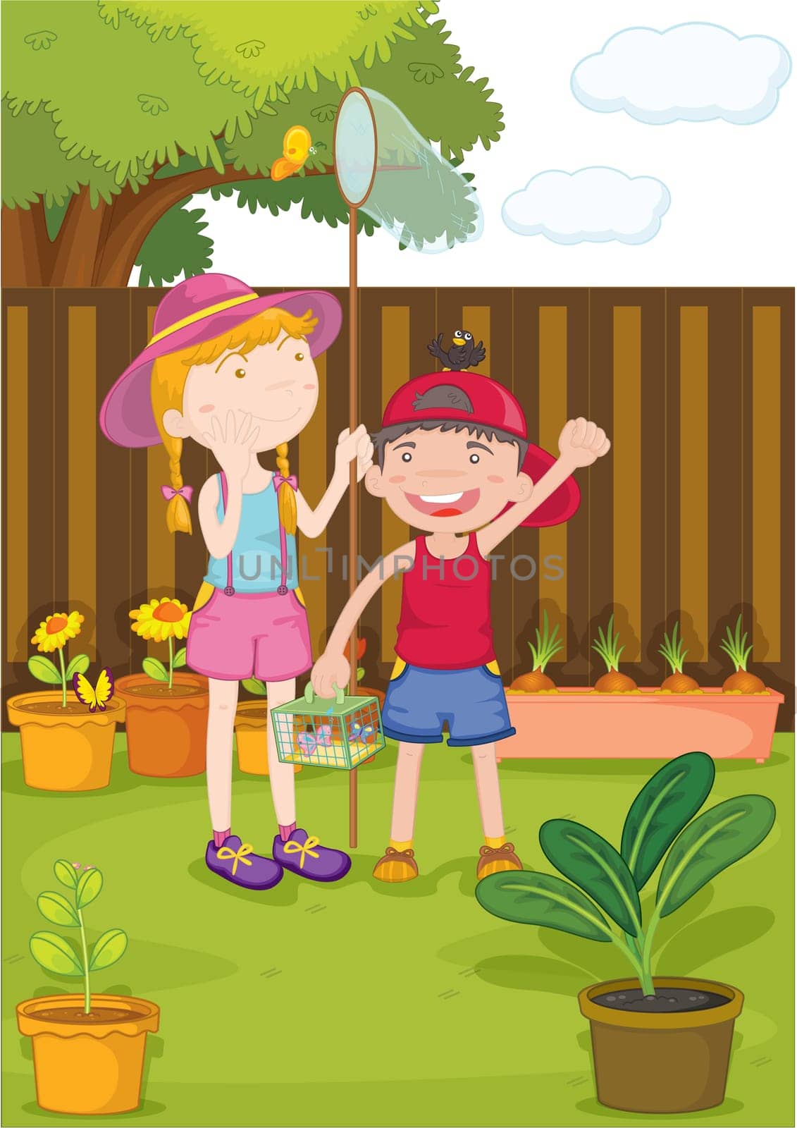 illustration of a kids on a white background