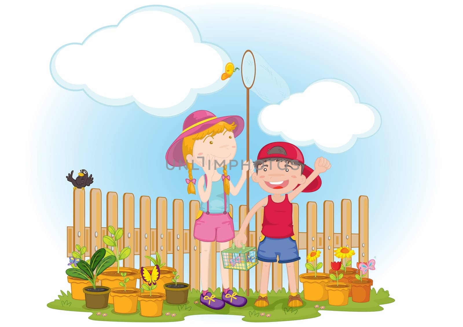 illustration of a kids on a white background