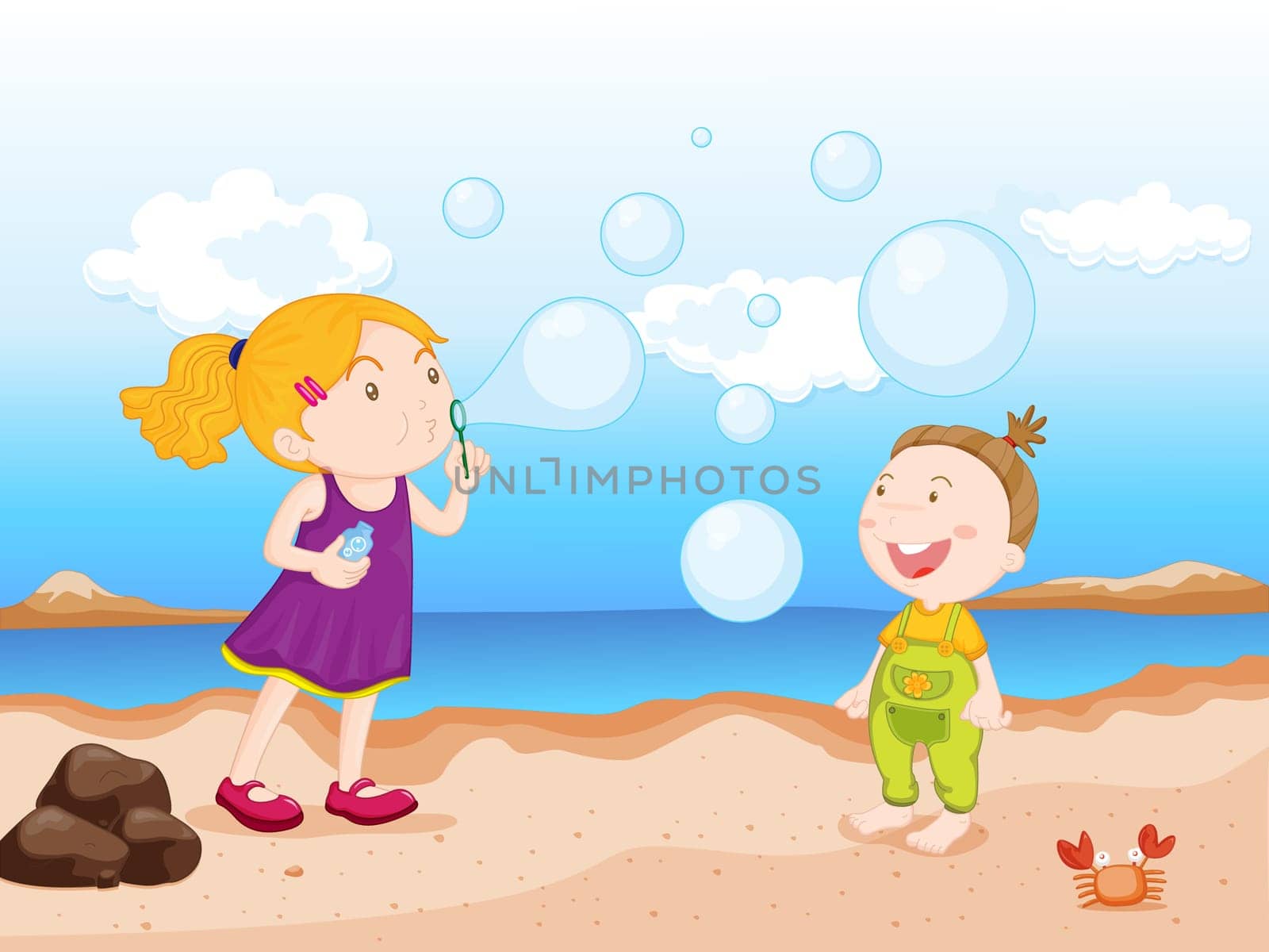 illustration of a kids on a white background