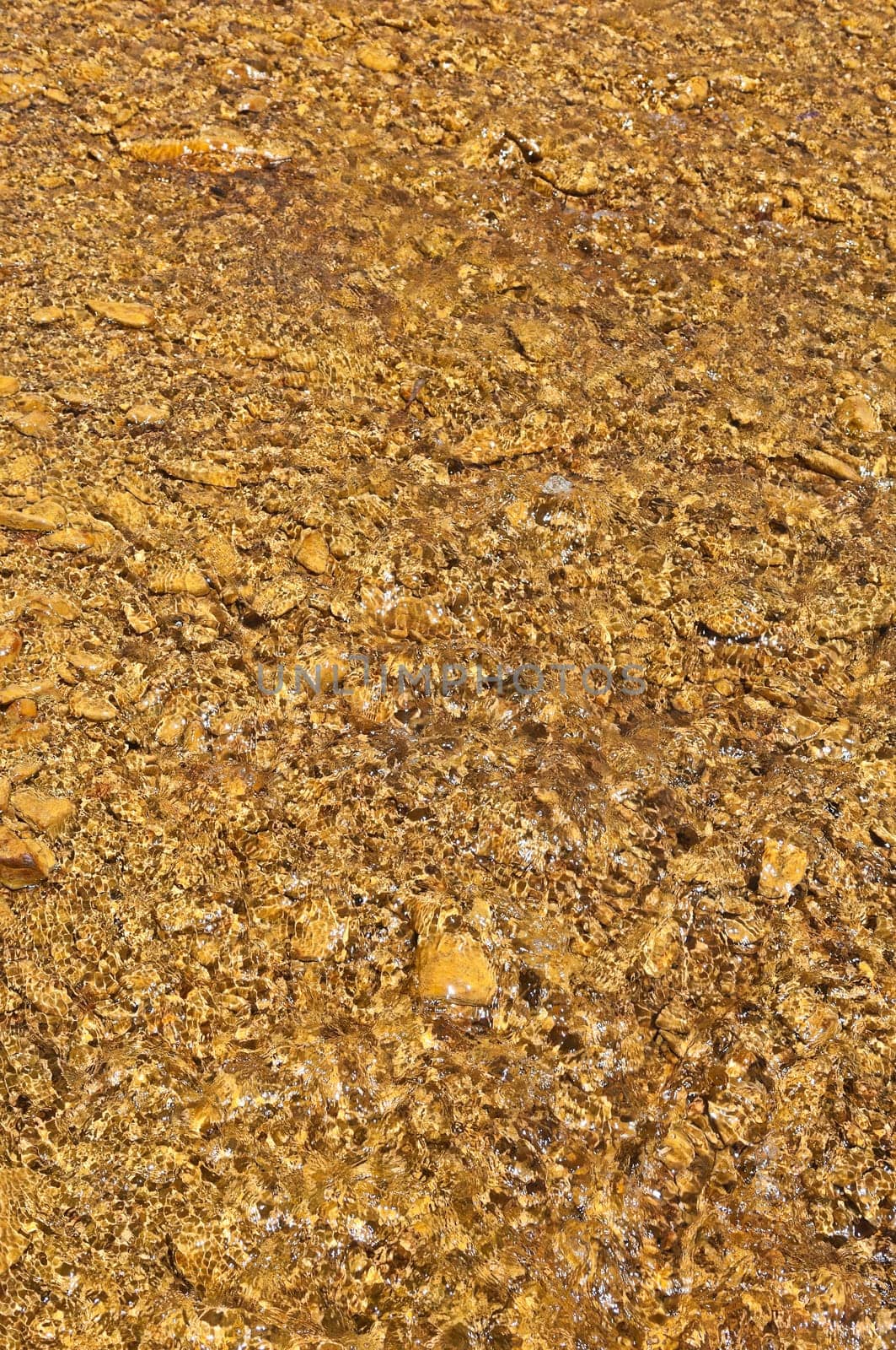 Detail of polluted riverbed of Mosteirao, downstream abandoned pyrite mine of S. Domingos , Mertola, Portugal