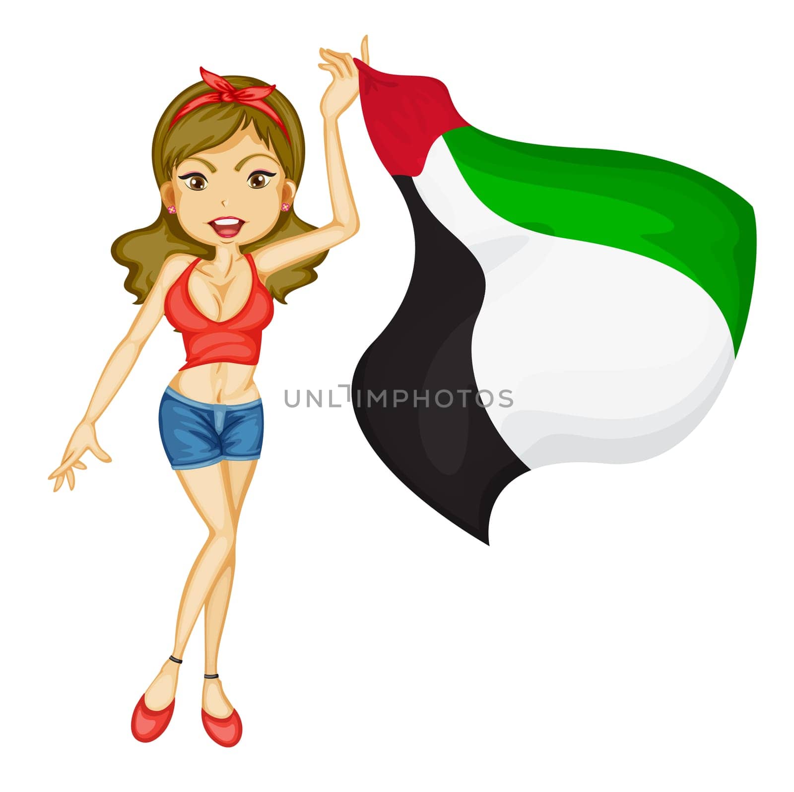 Illustration of a patriotic woman