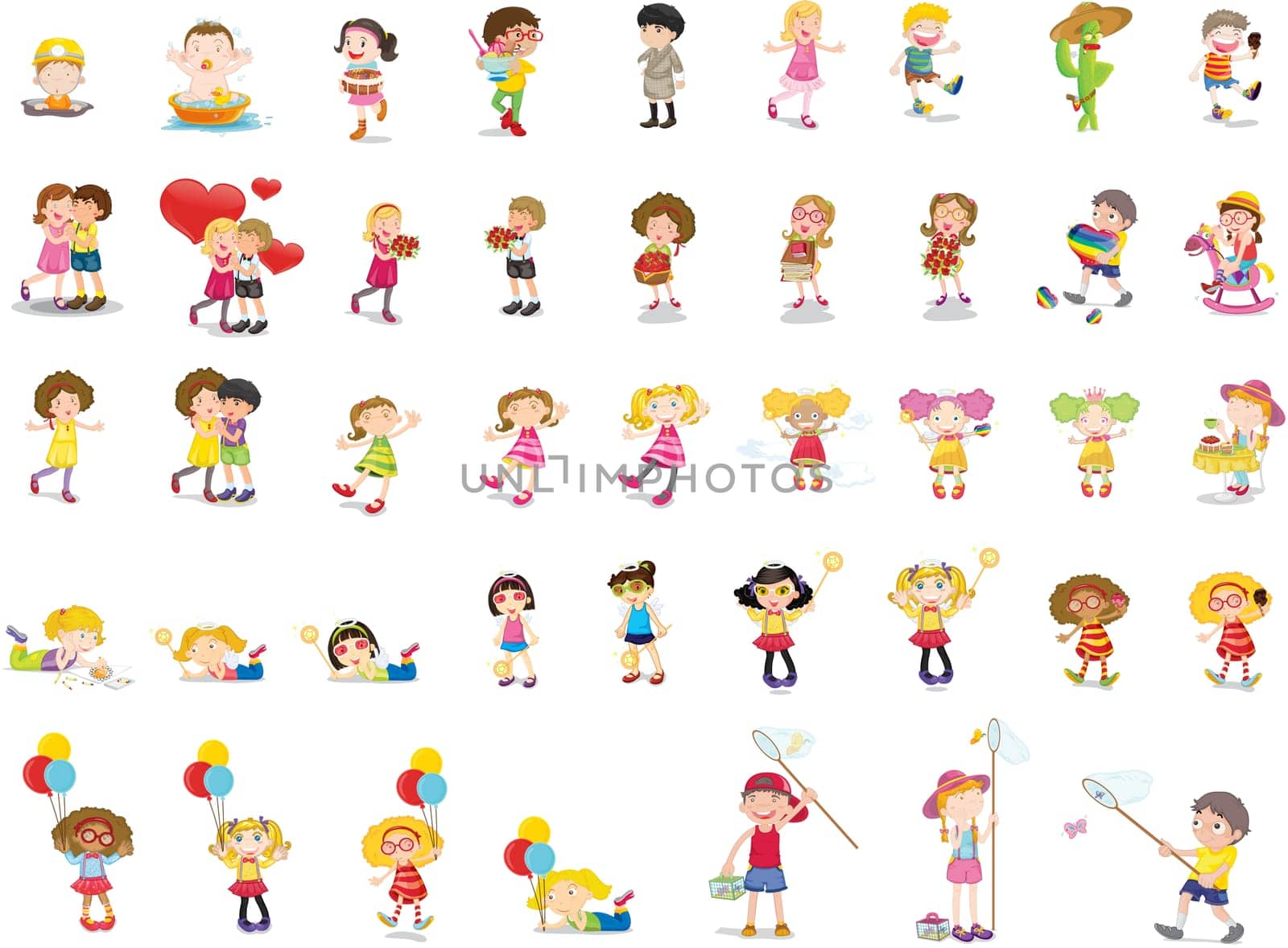 People illustration on white background