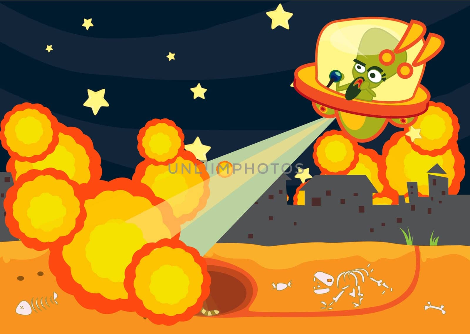 illustration of a spaceship on a white background