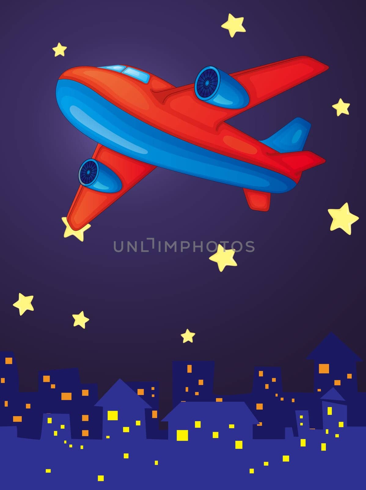Detailed illustration of an airplane
