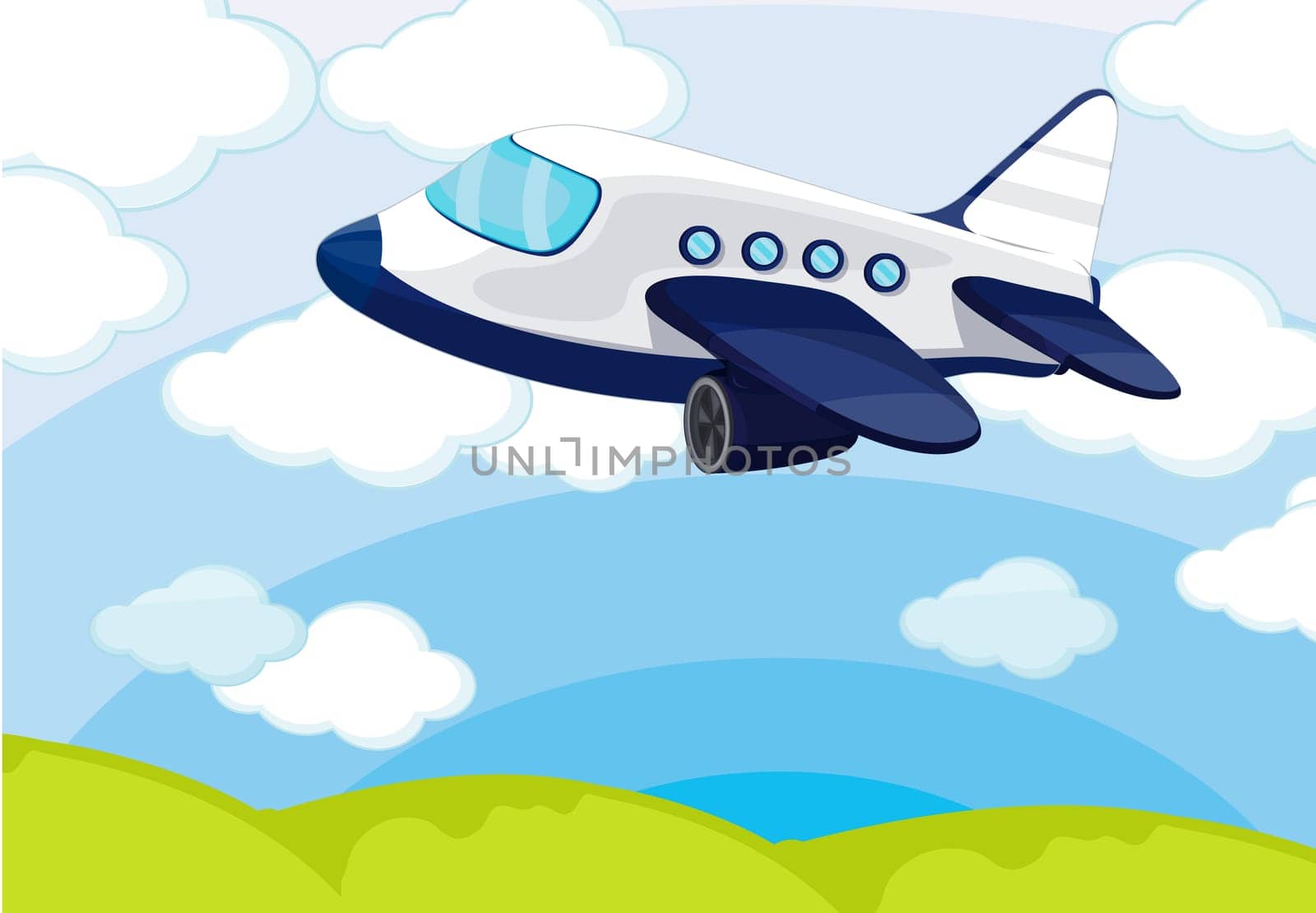 illustration of aeroplane on a white background