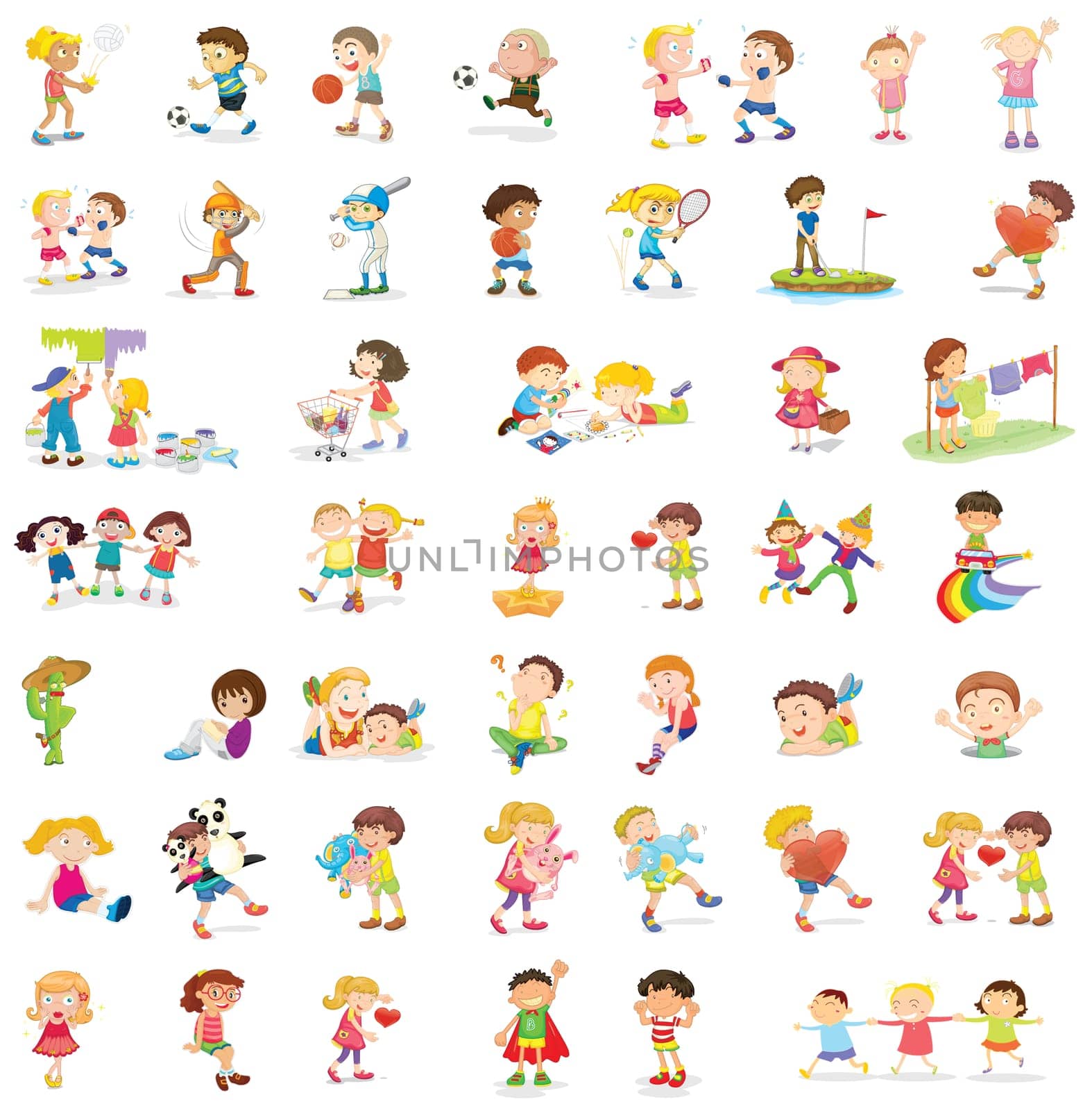 People illustration on white background