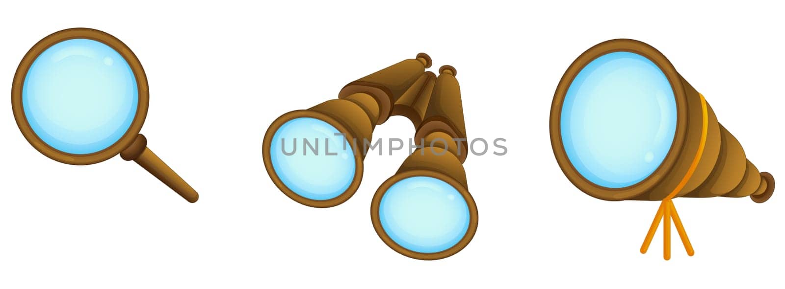 illustration of binocular on a white background