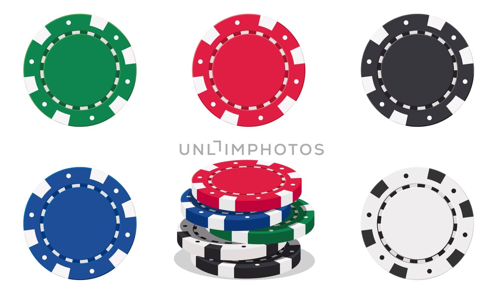 illustration of casino chips on white background