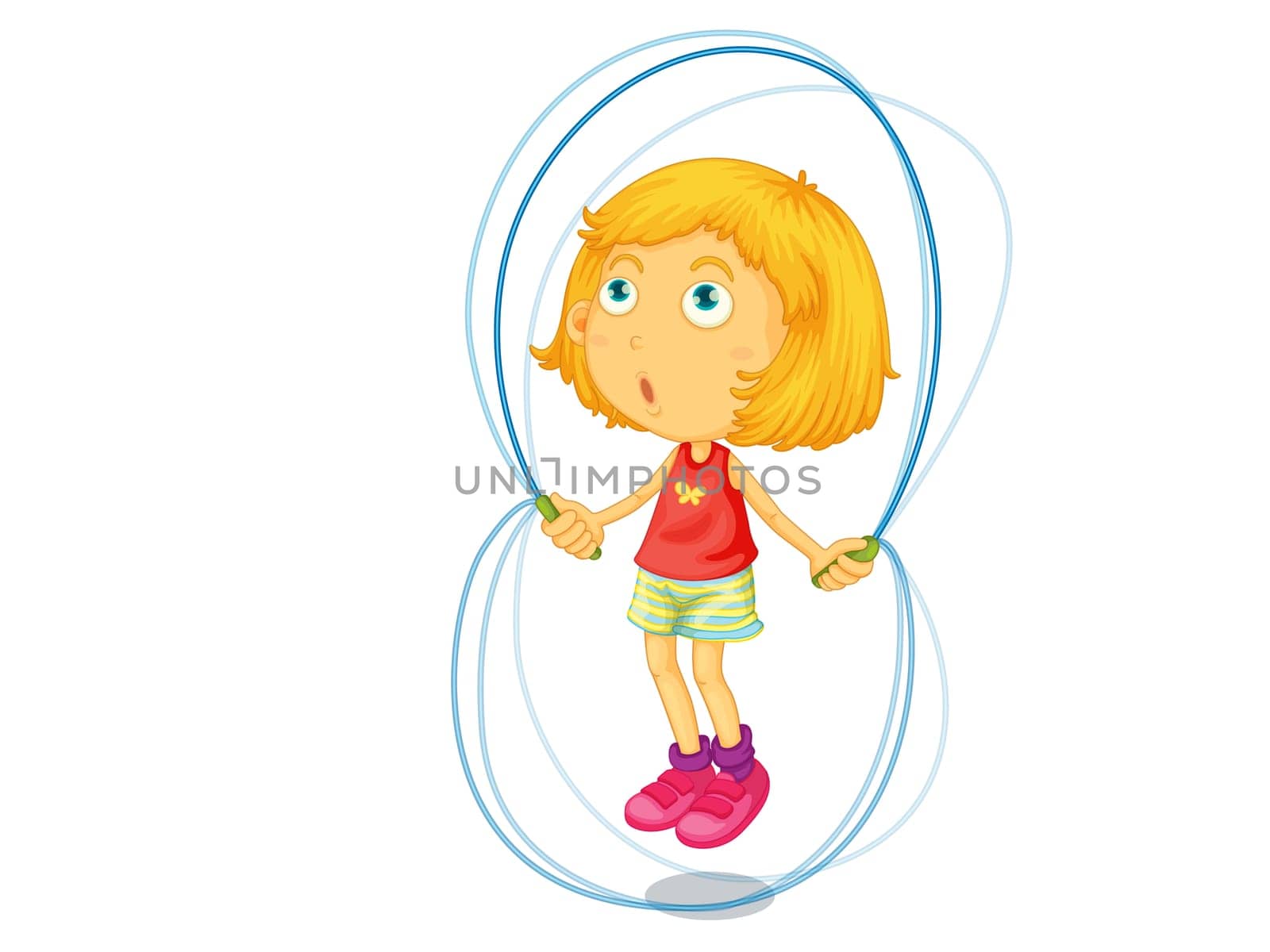 Illustration of a child skipping