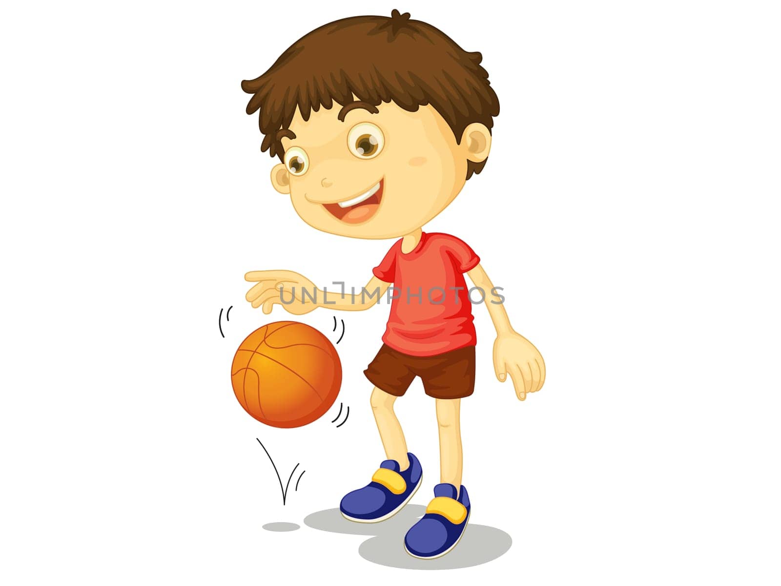 Illustration of a child playing basketball