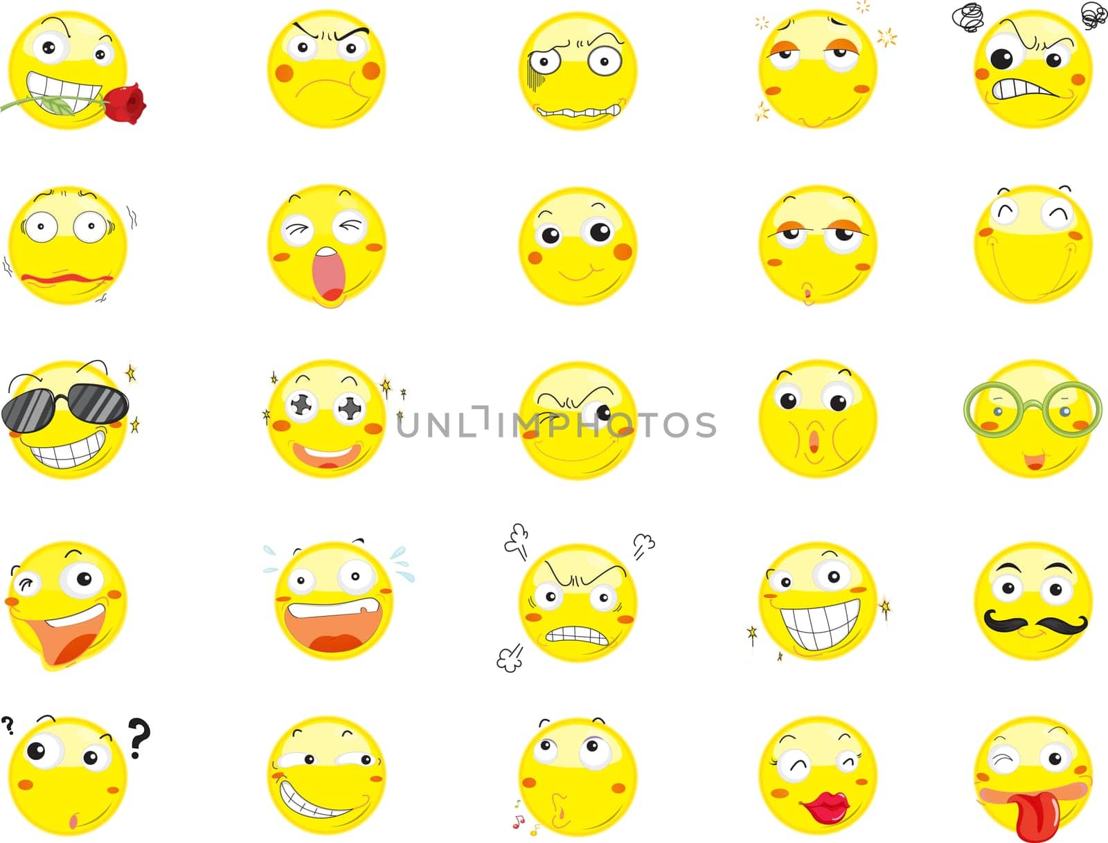 Illustration of smile face icons