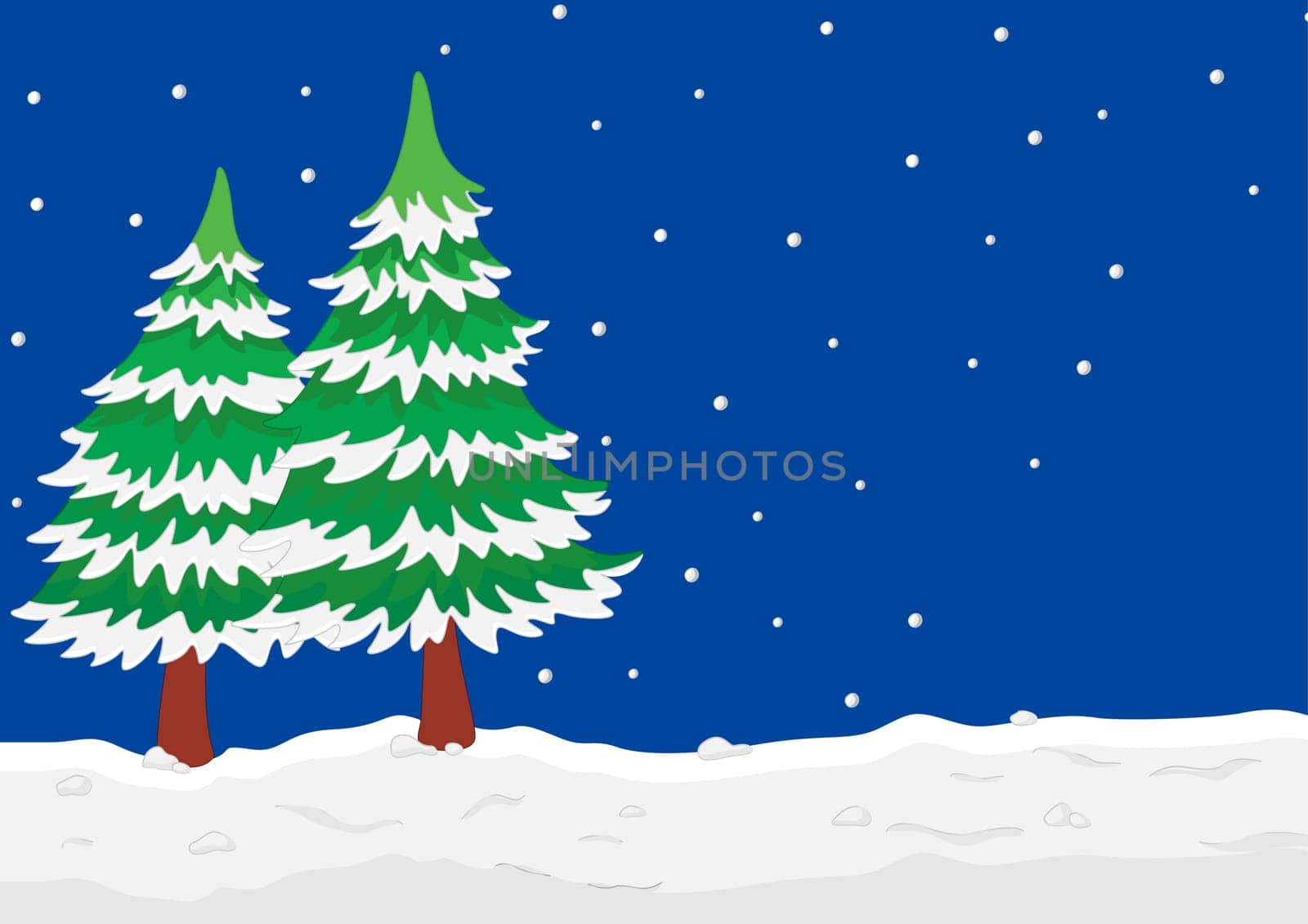 Illustration of a winter scene