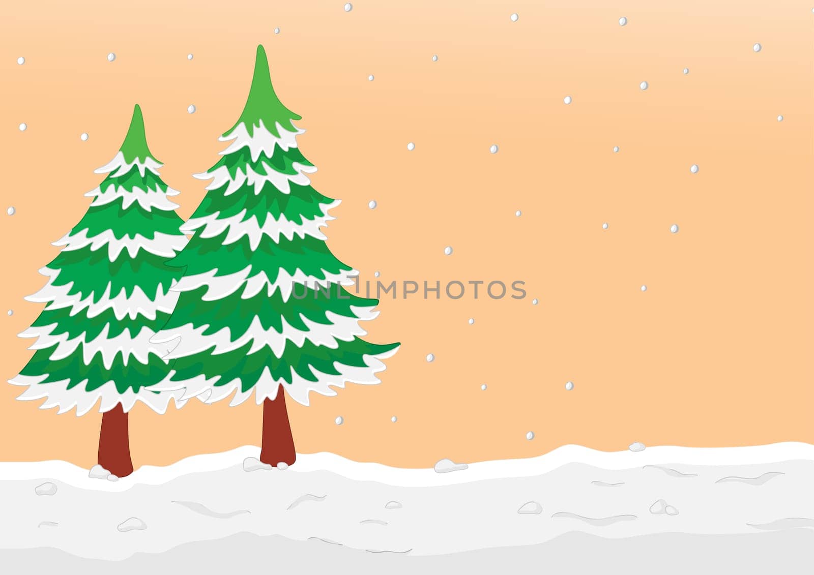 Illustration of a winter scene