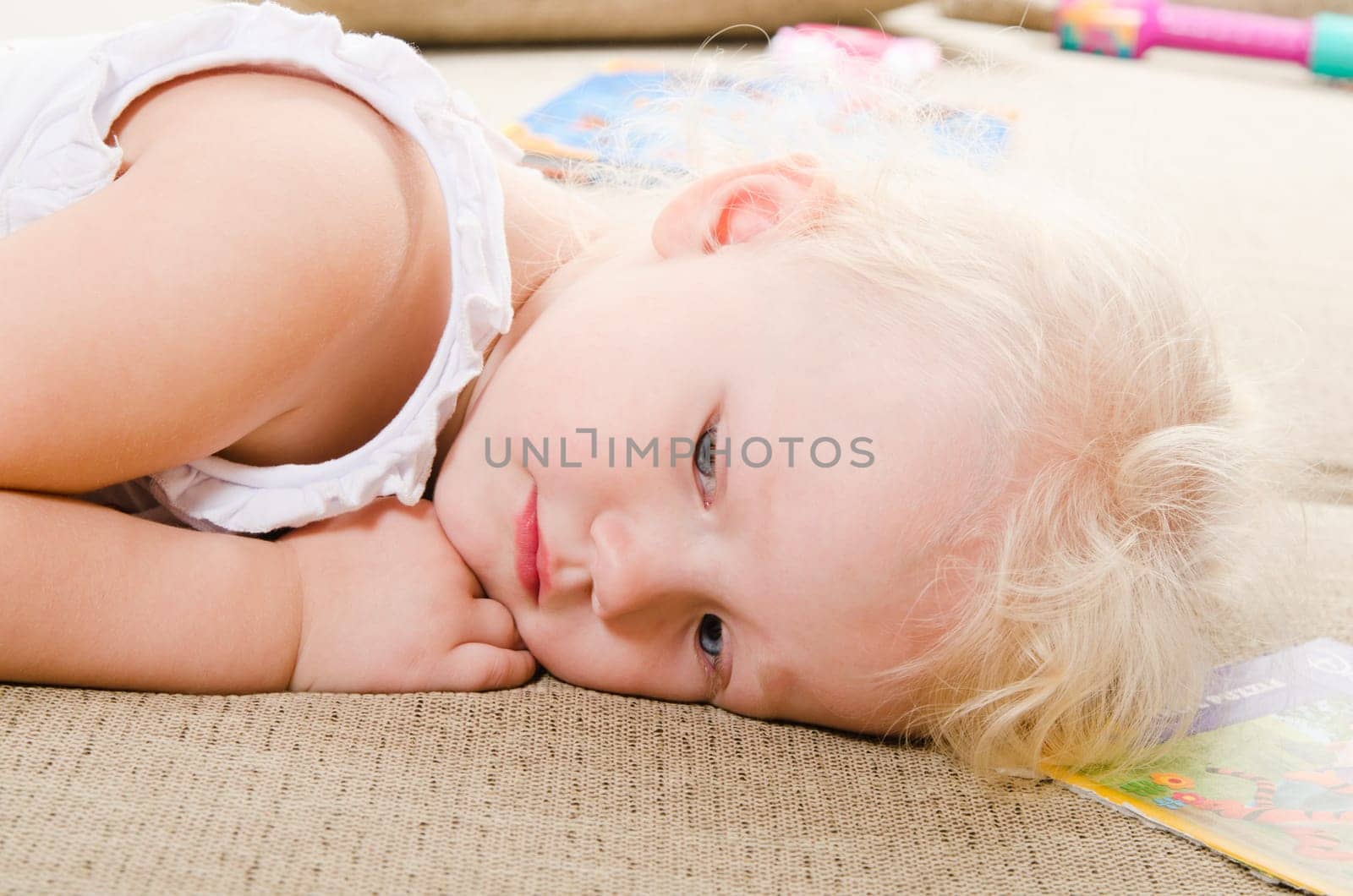 little girl   sad without MOM
