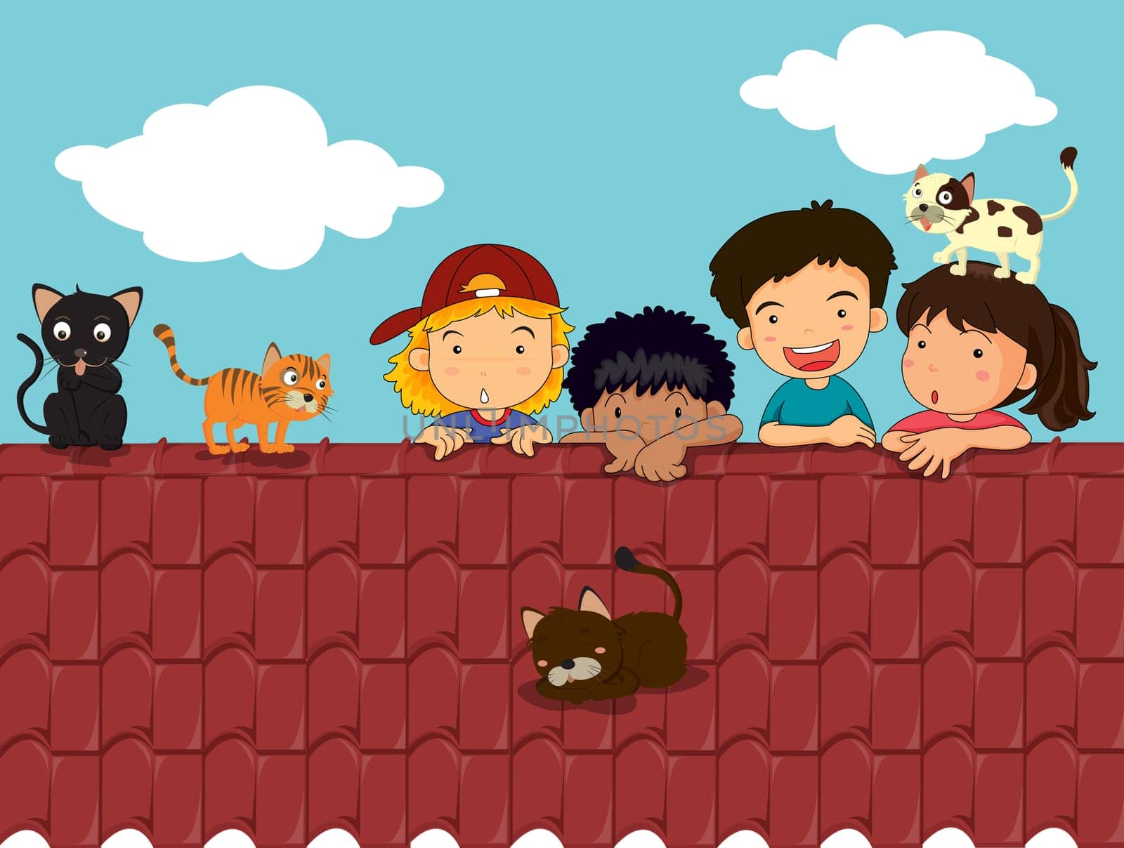 illustration of a kids on a white background