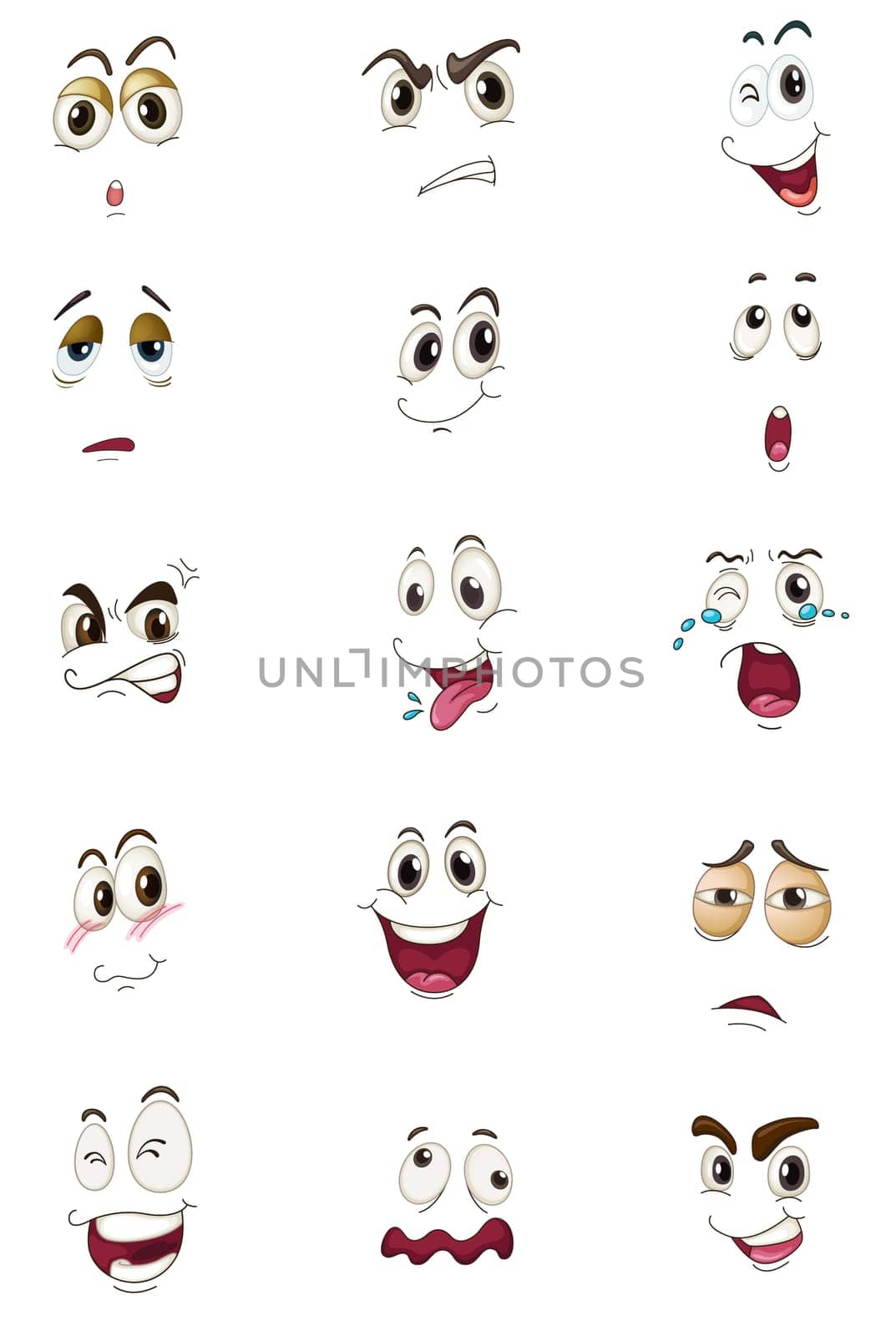 Funny eyes on a white background