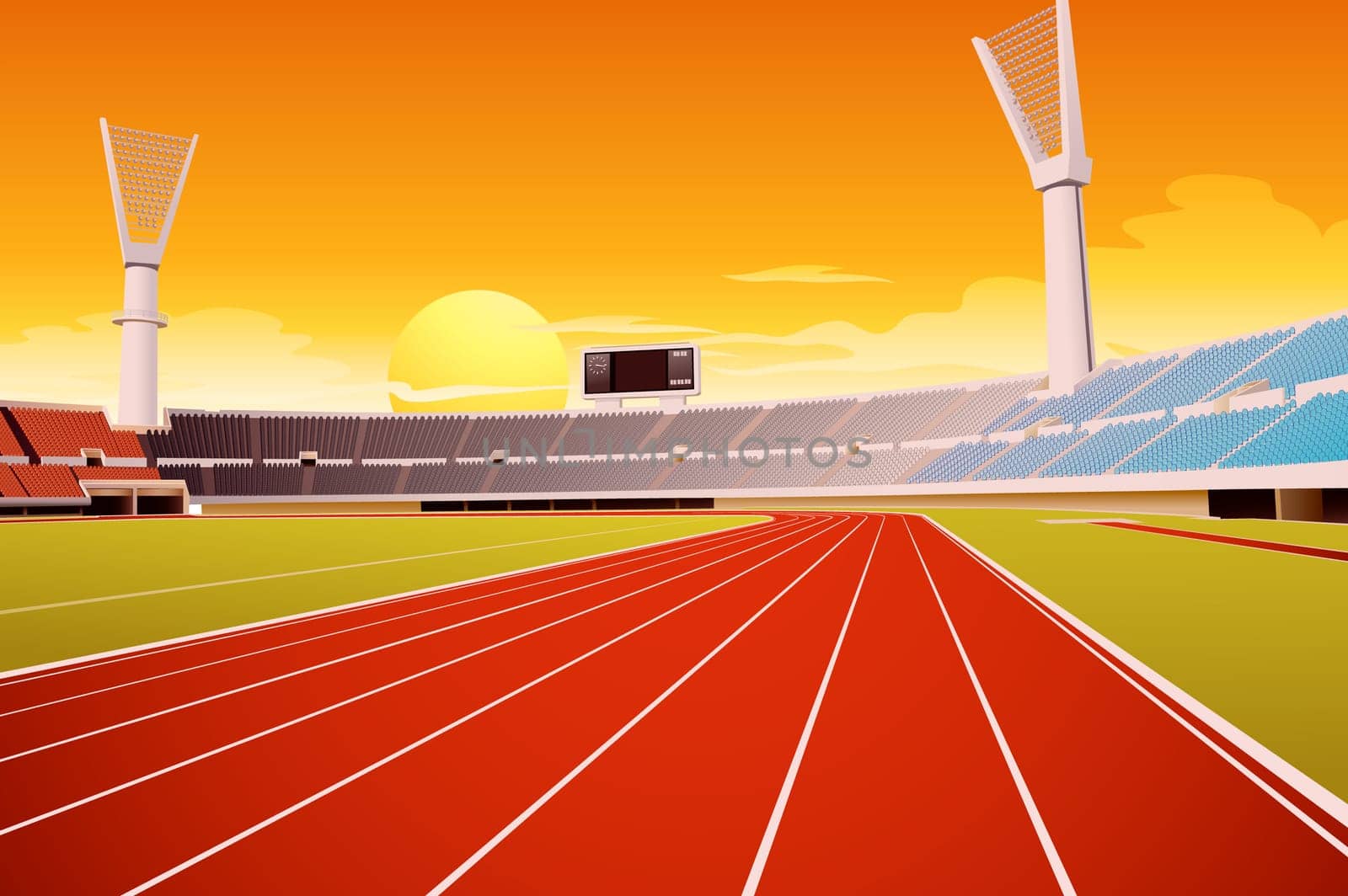 Sporting stadium illustration in detail