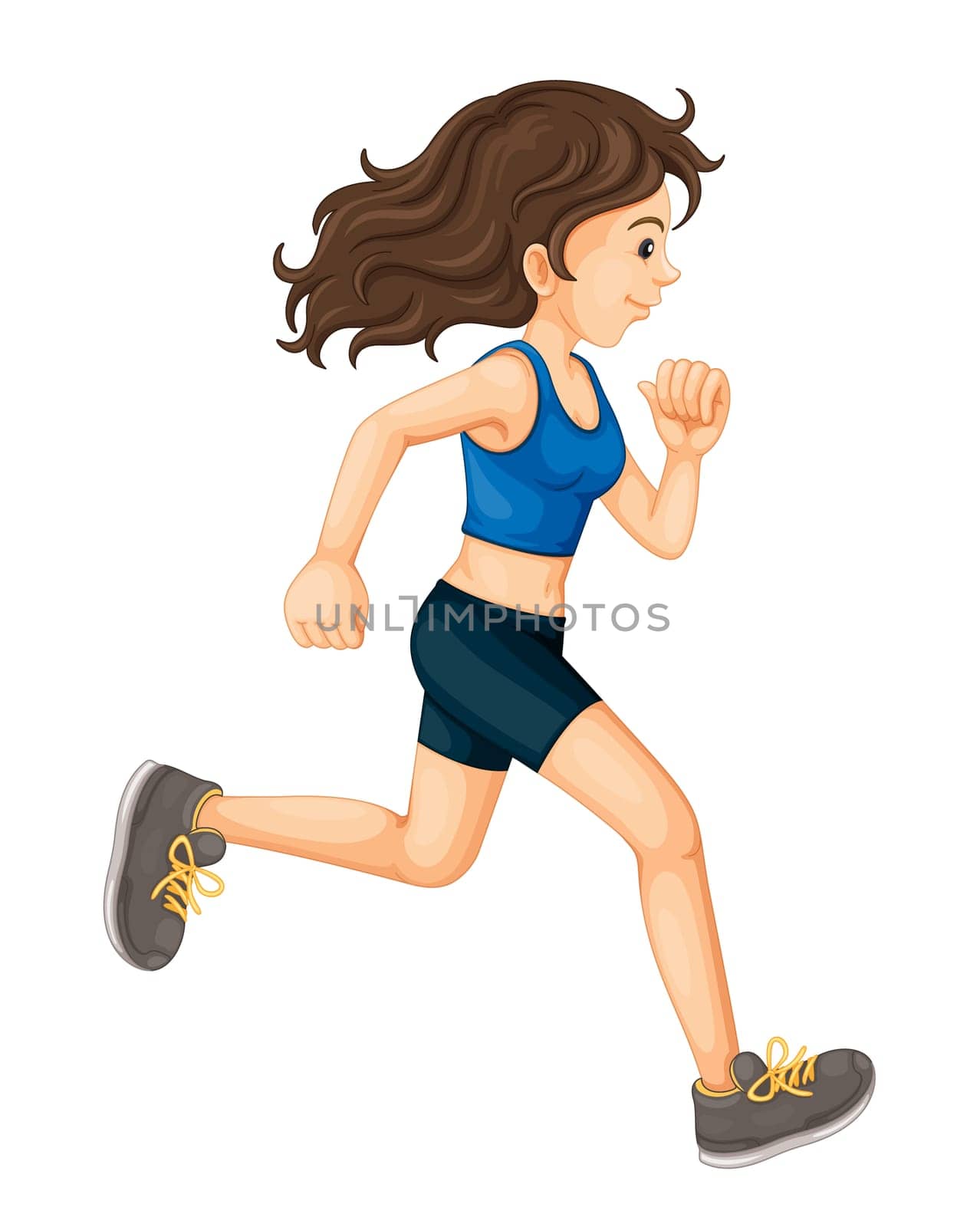 Fitness girl on a white background