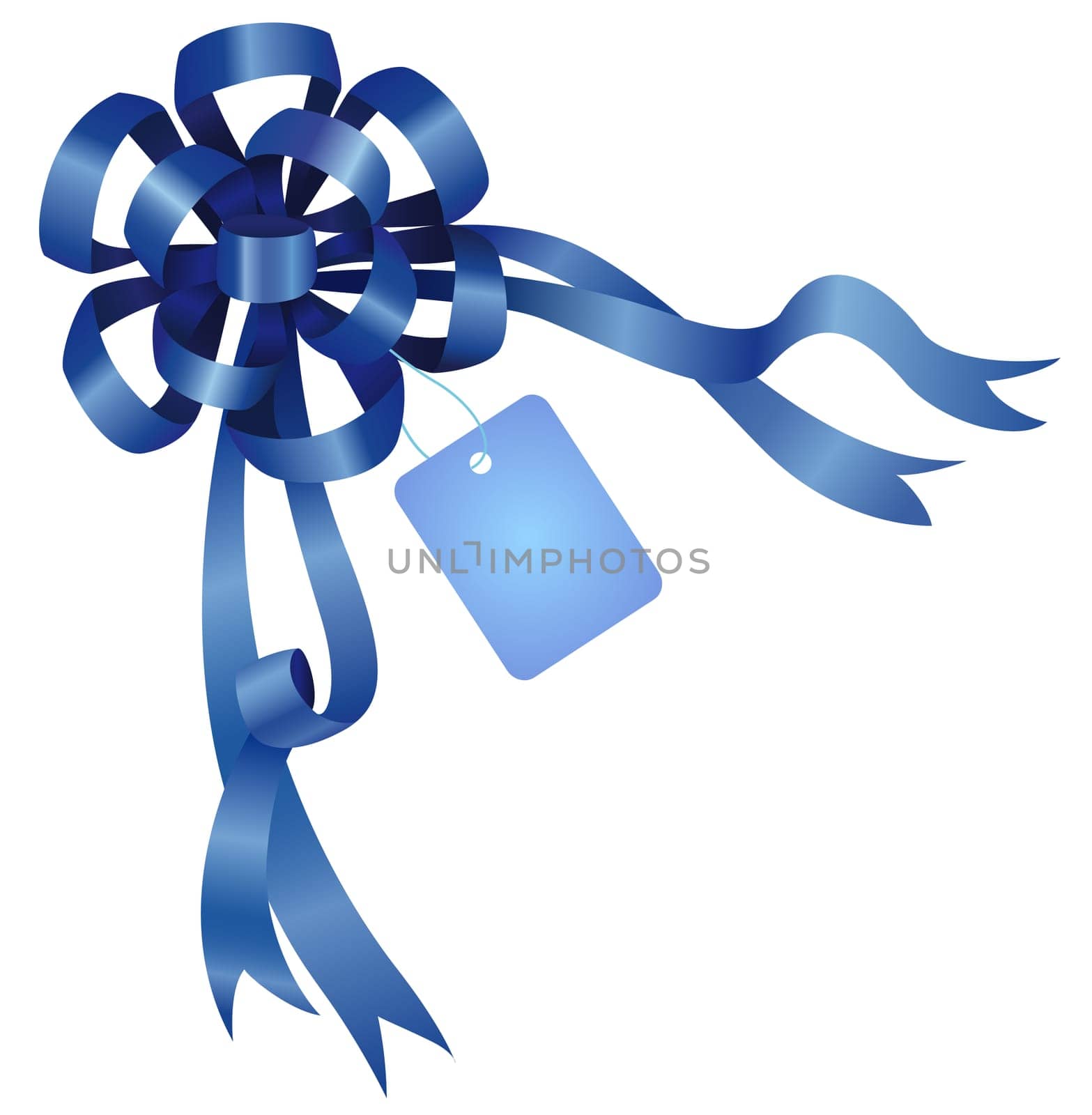illustration of tag and ribbon on a white background