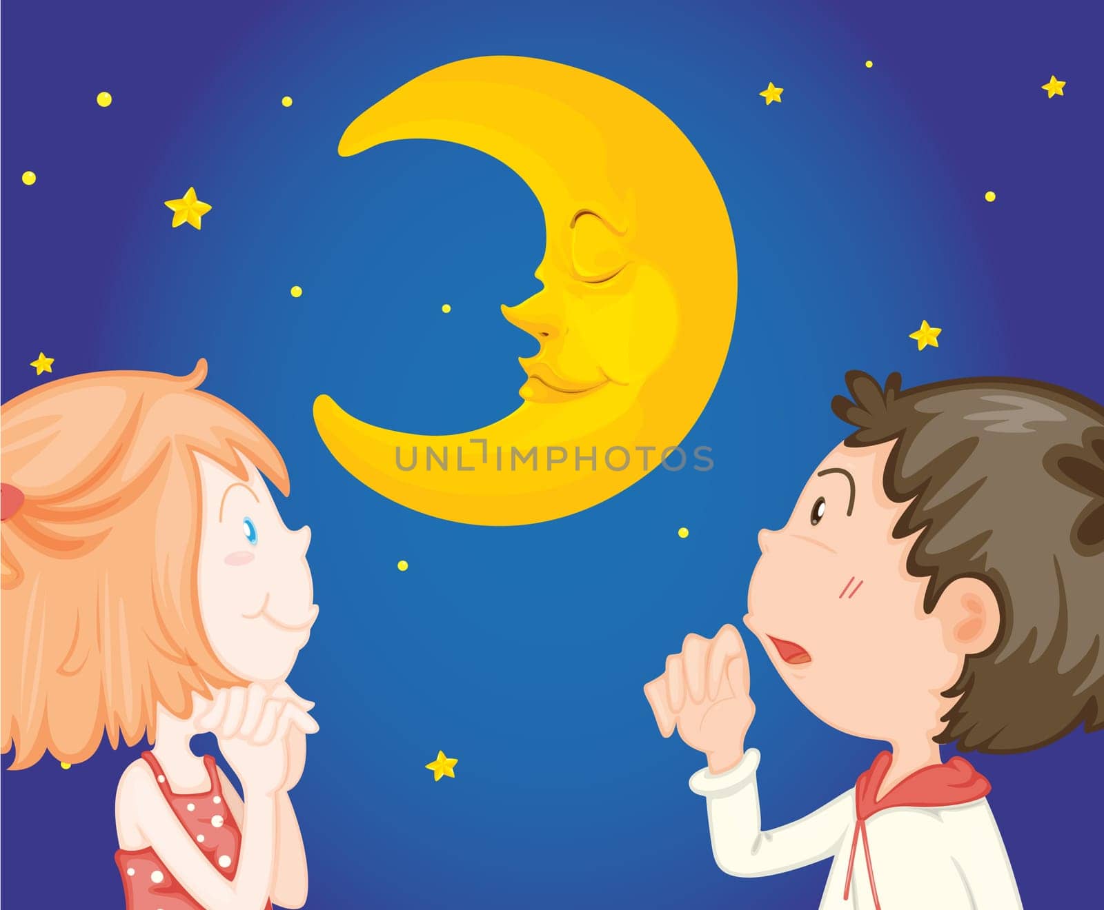 Couple looking at night sky