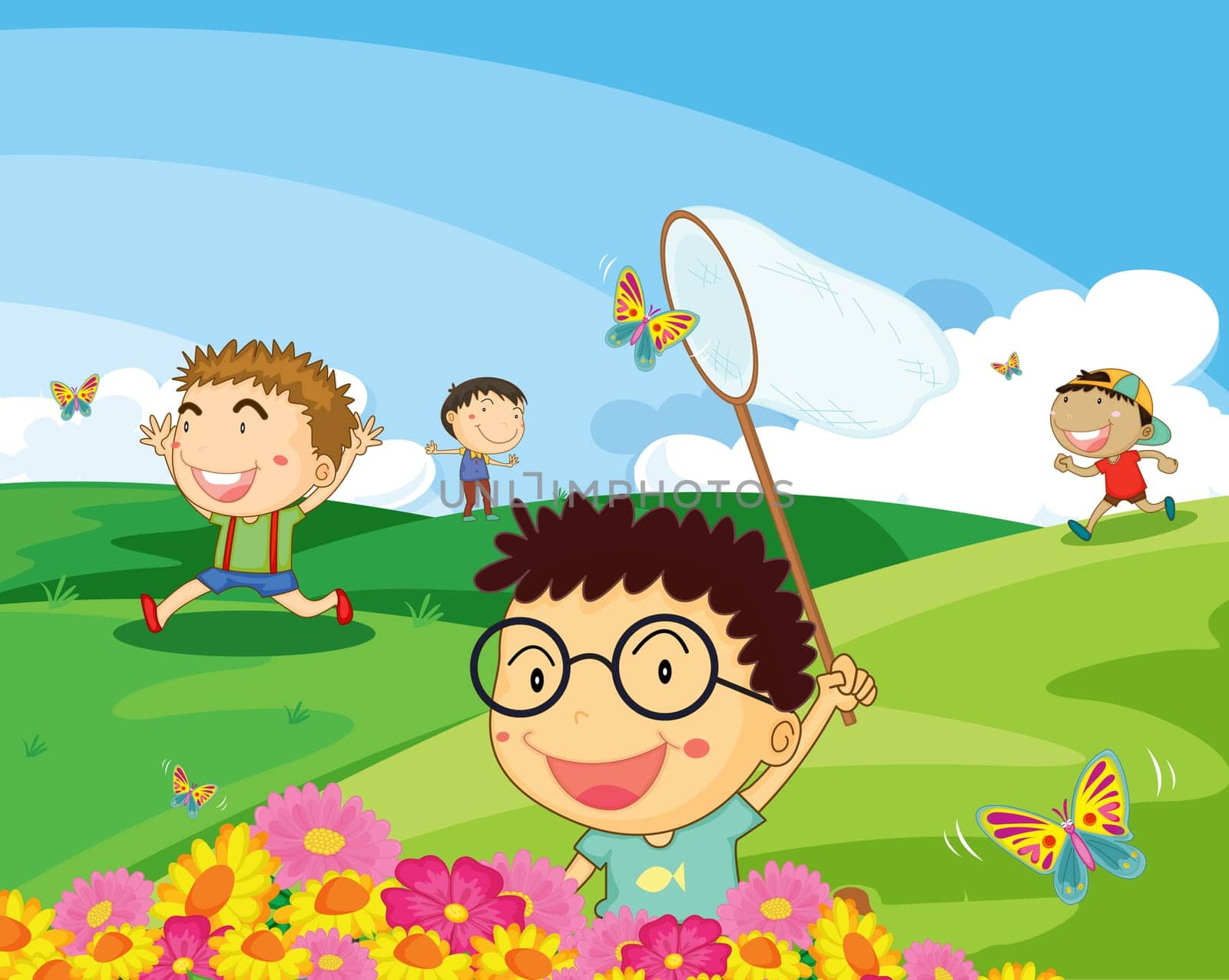 illustration of a kids on a white background