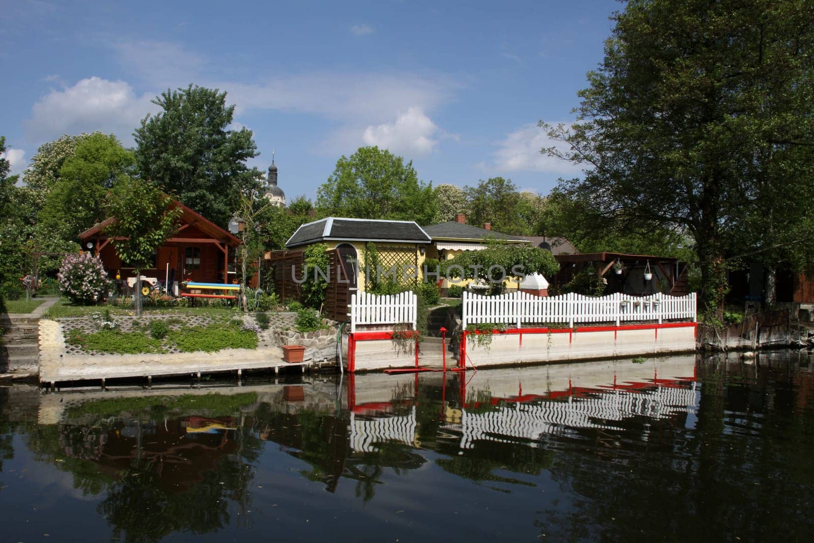 Allotment gardens on the banks of the Havel in Brandenburg a.d. Havel