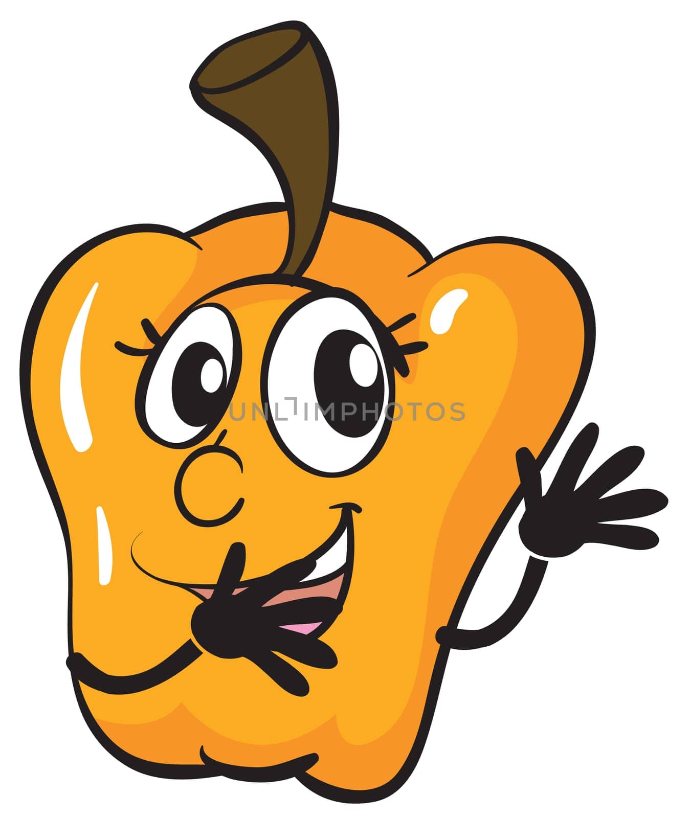 detailed illustration of a capsicum on white background