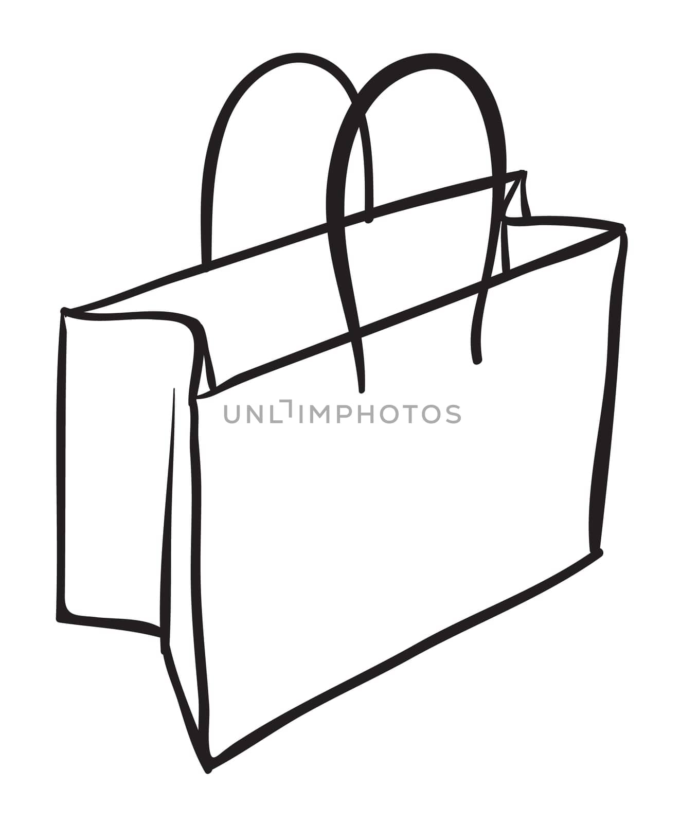 illustration of a bag sketch on white background