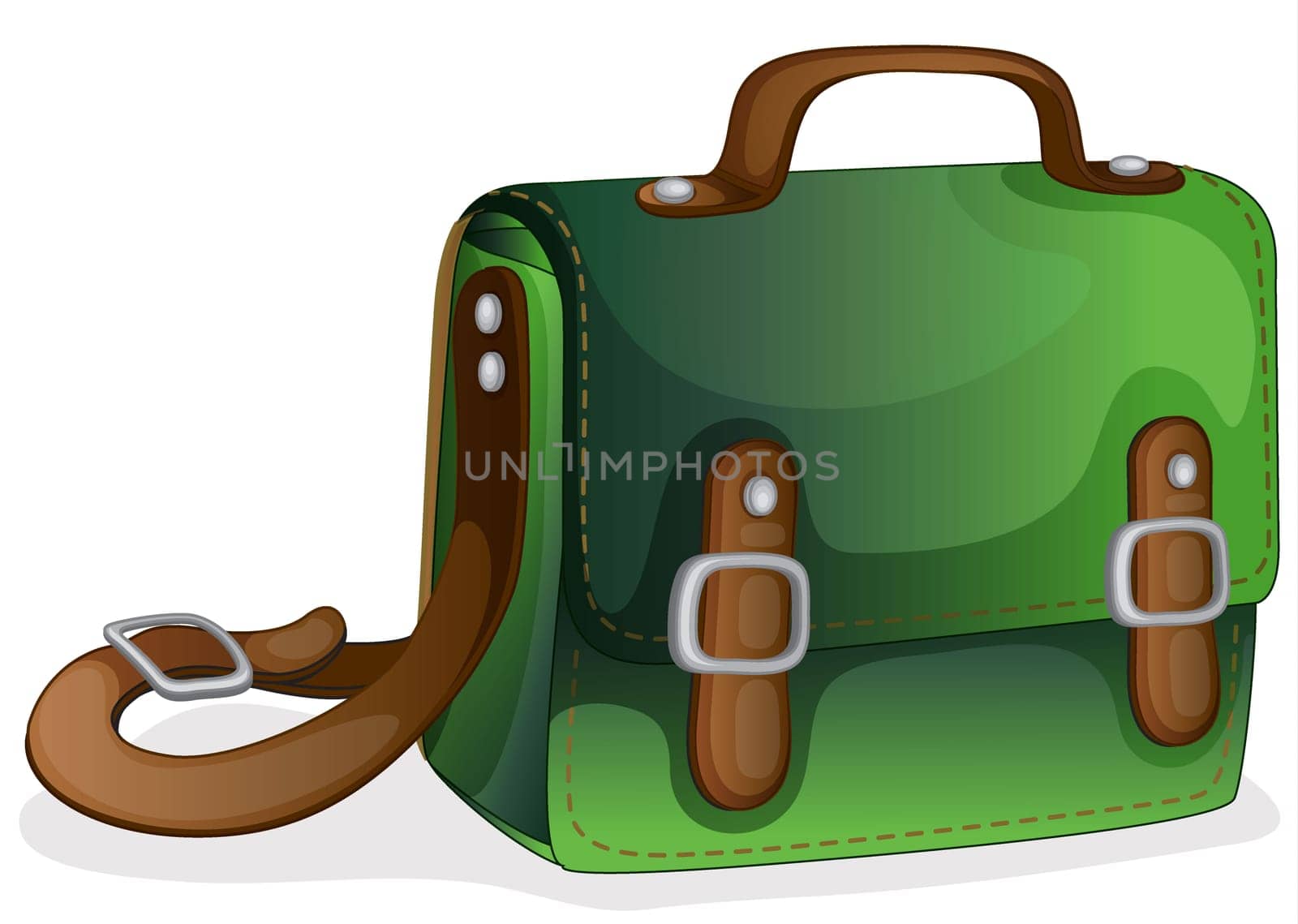illustration of a green bag on a white background