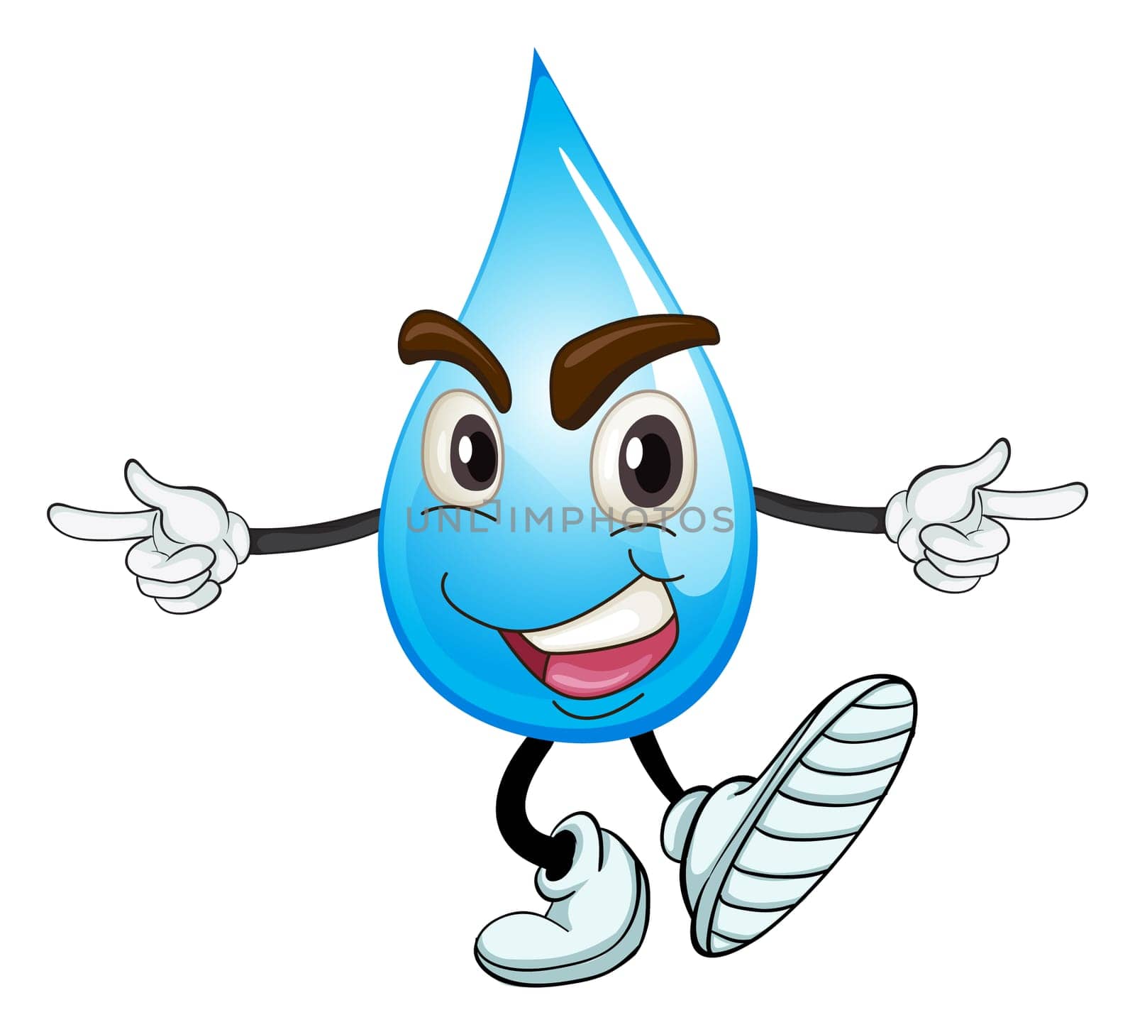 illustration of a water drop on a white background