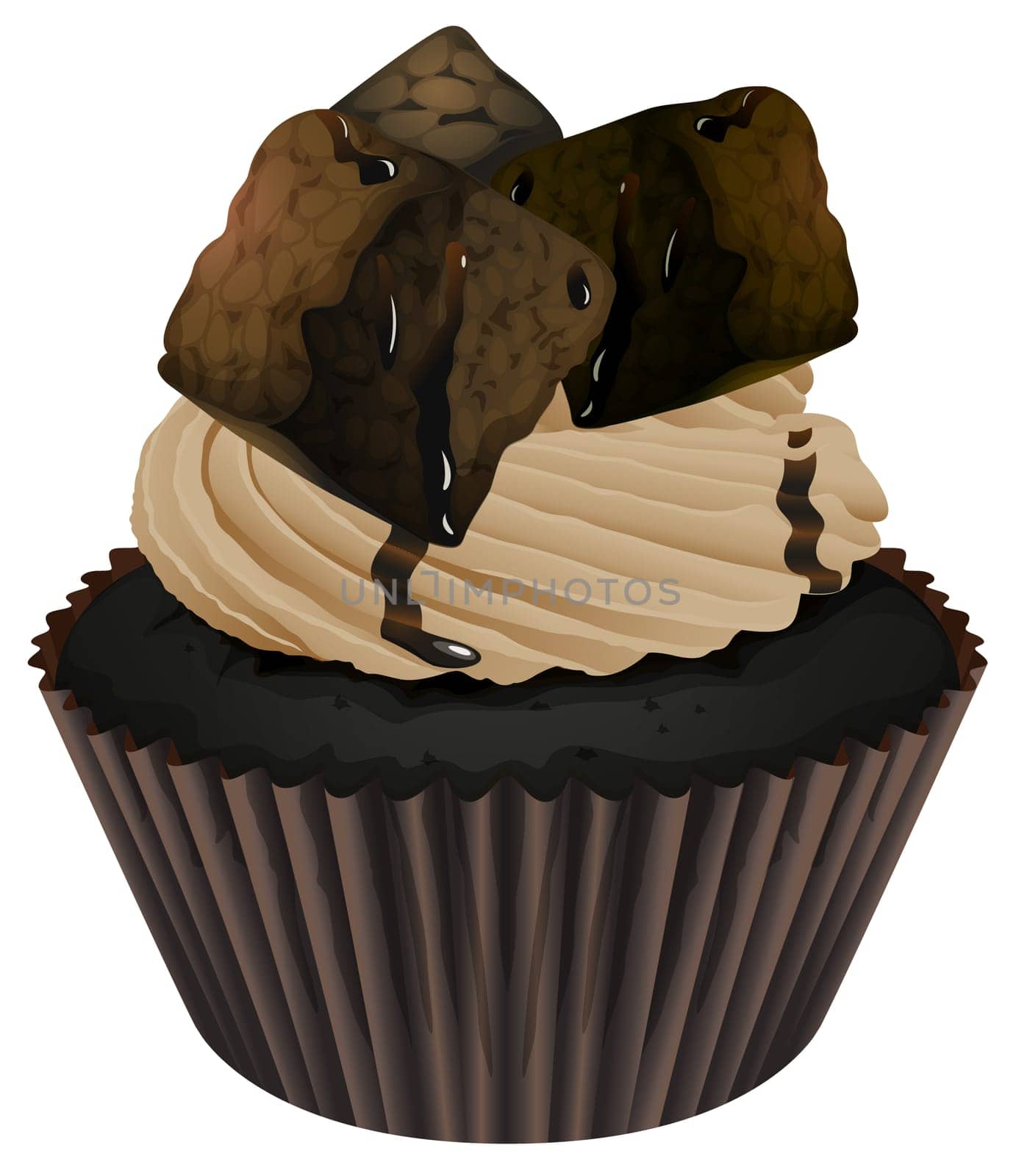 Illustration of an isolated cupcake