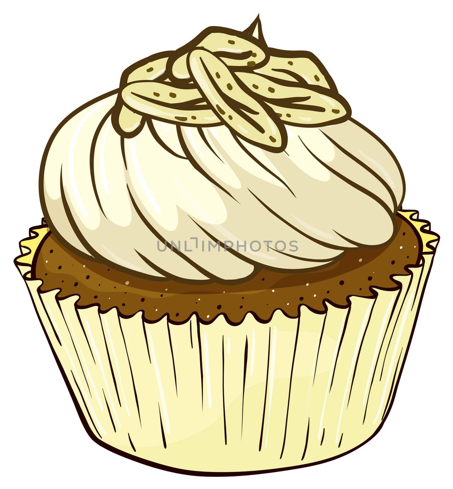 Illustration of an isolated cupcake