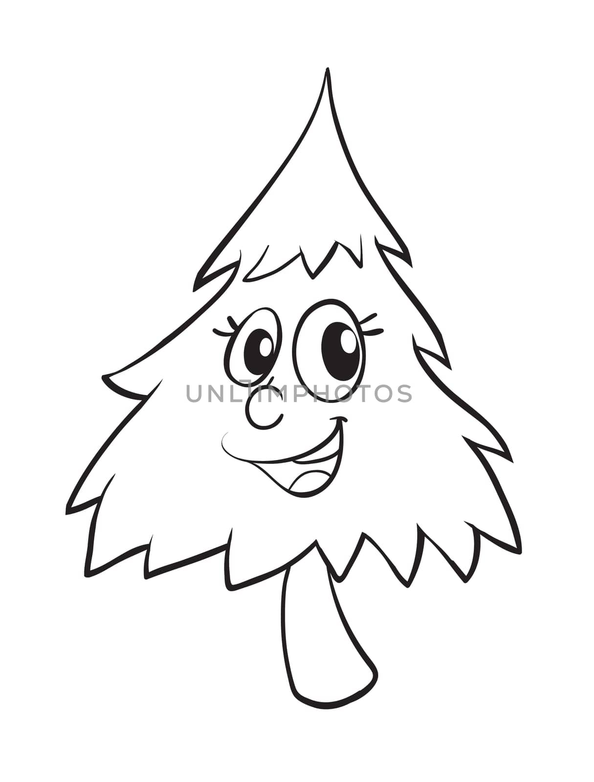 illustration of a christmas tree on a white background