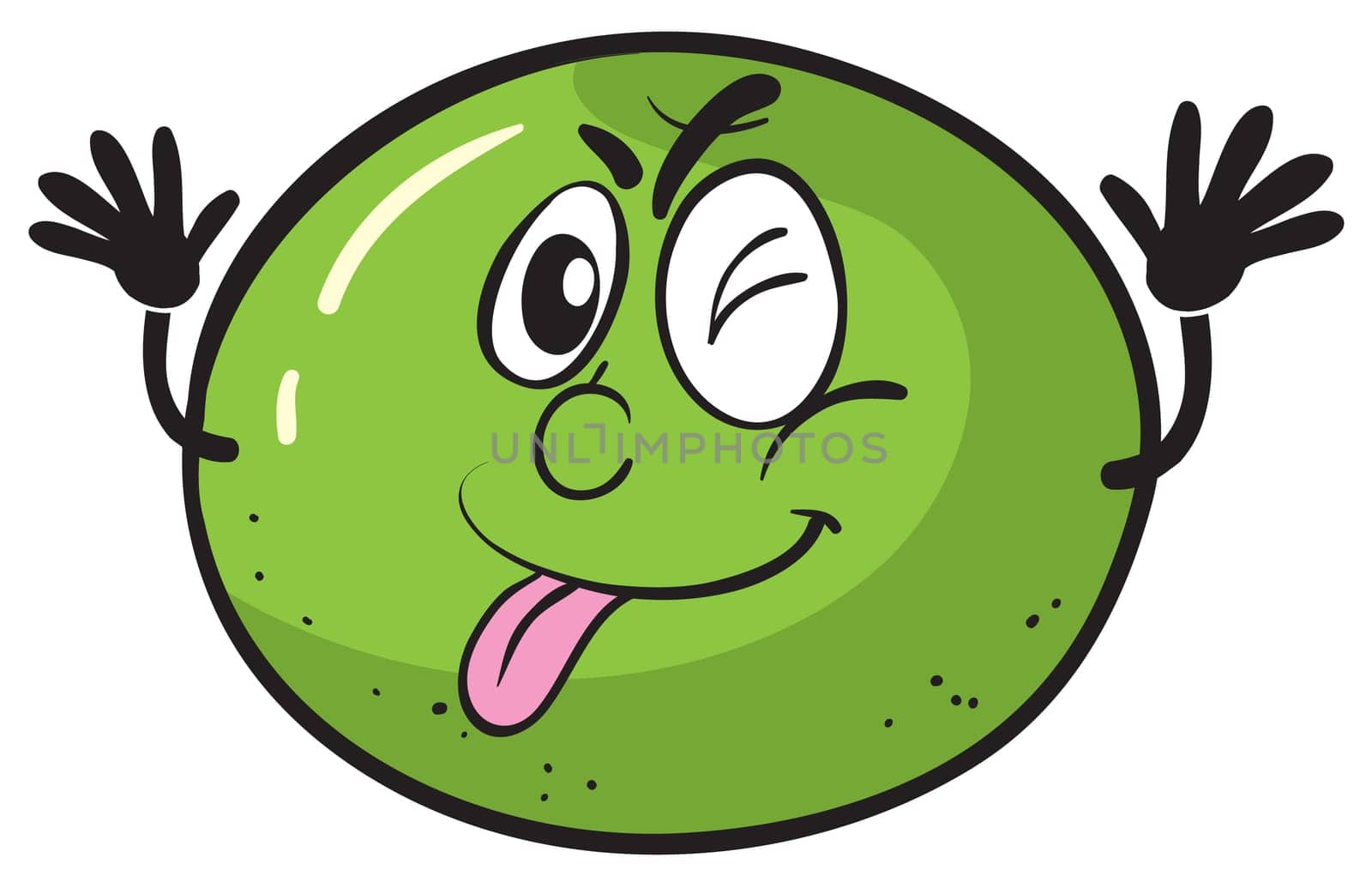 illustration of a green lemon on a white background