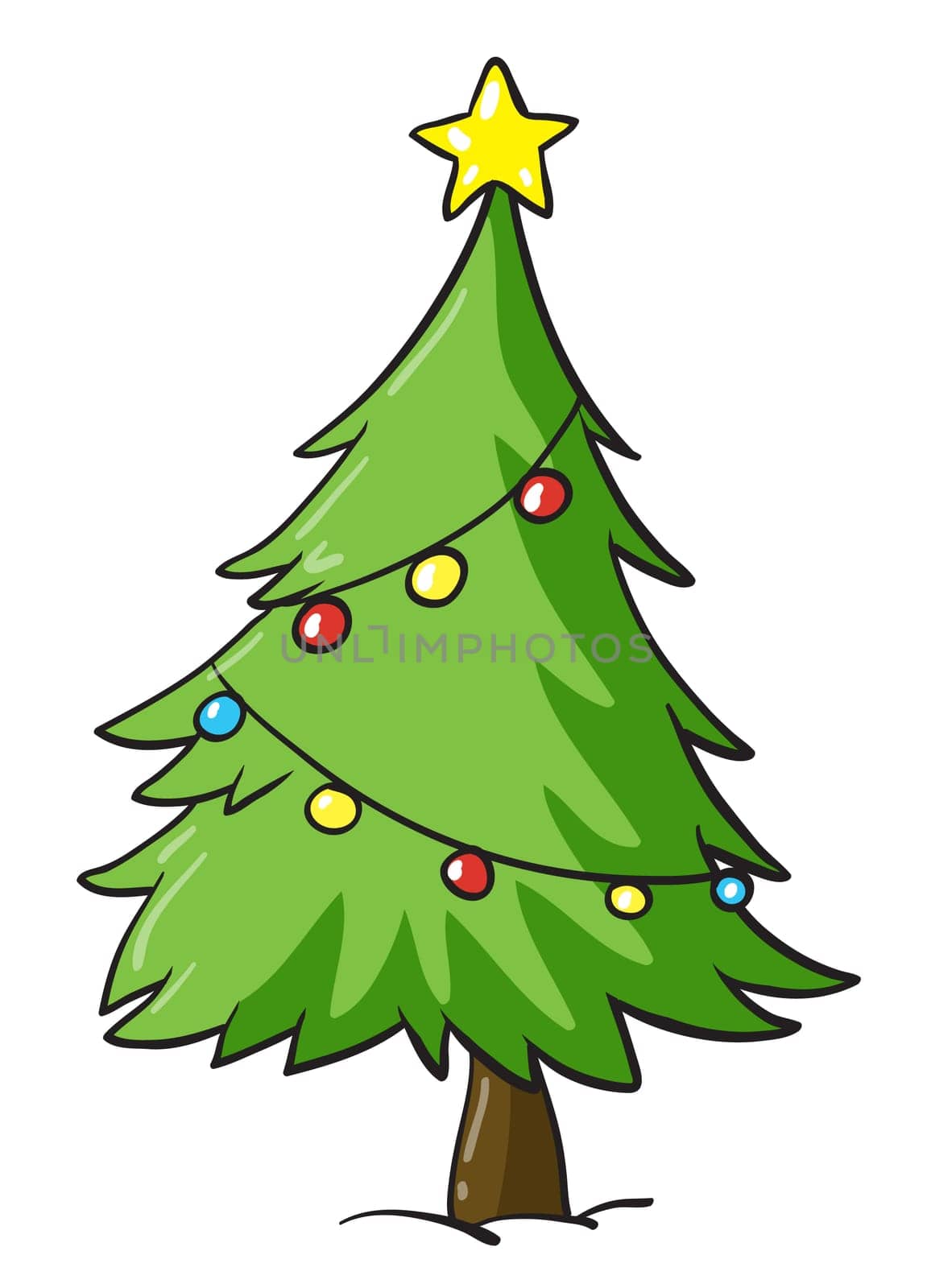 illustration of a christmas tree on a white background