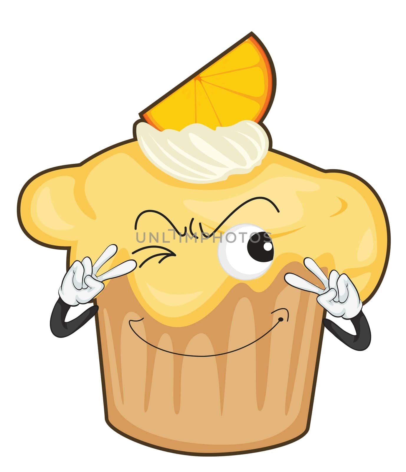 illustration of a cup cake on a white background