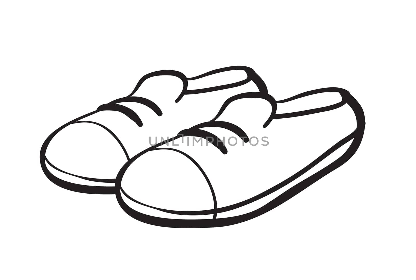 illustration of a shoe outline on a white background