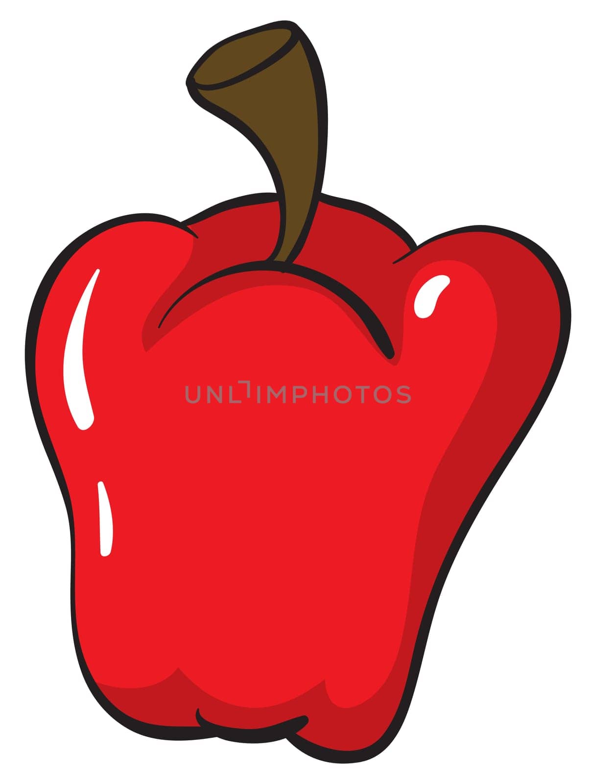 illustration of a red capsicum on white background