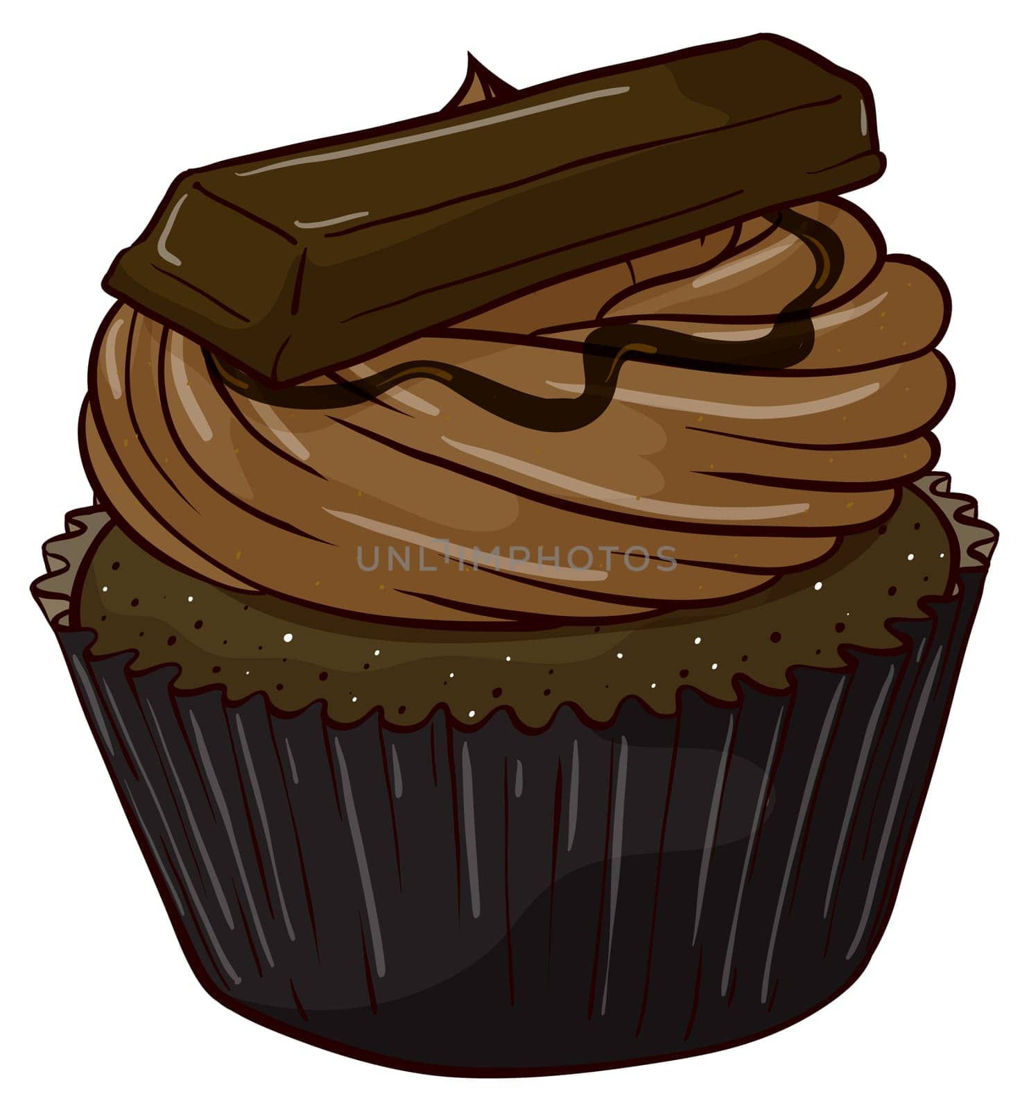 Illustration of an isolated cupcake