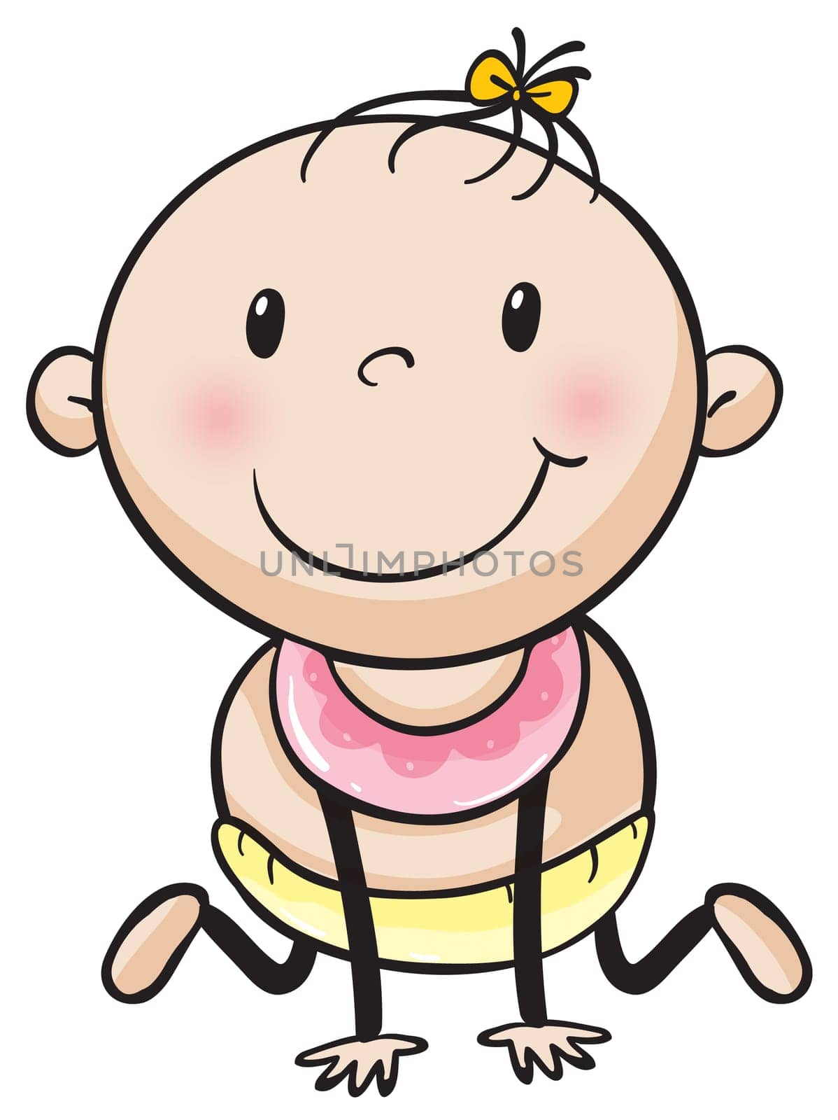 illustration of a baby on a white background