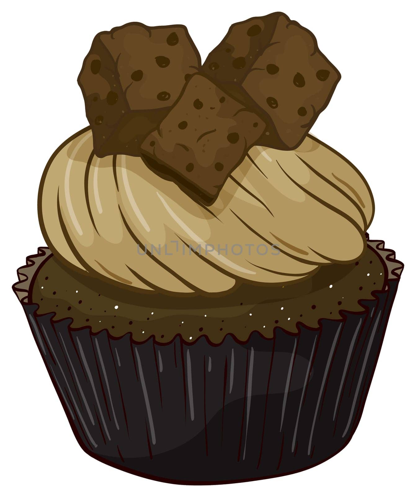 Illustration of an isolated cupcake