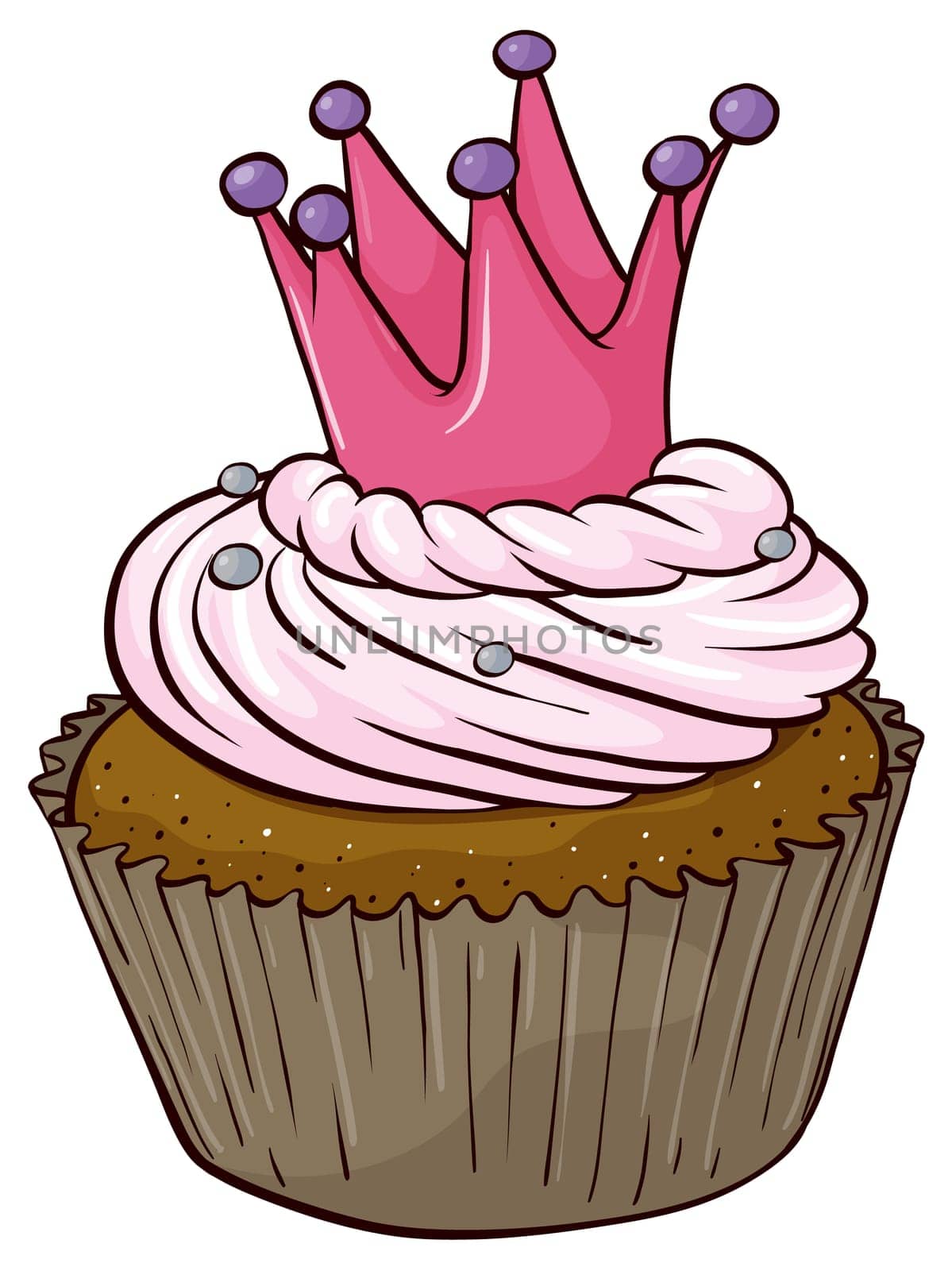 Illustration of an isolated cupcake