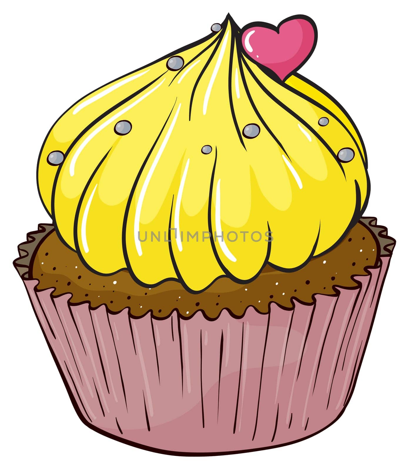 Illustration of an isolated cupcake